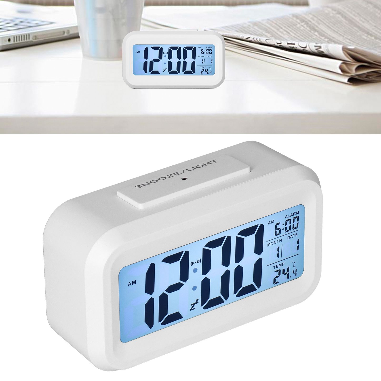 Digital Alarm Clock LED Large Display Electronic Night Light Snooze Function view 11