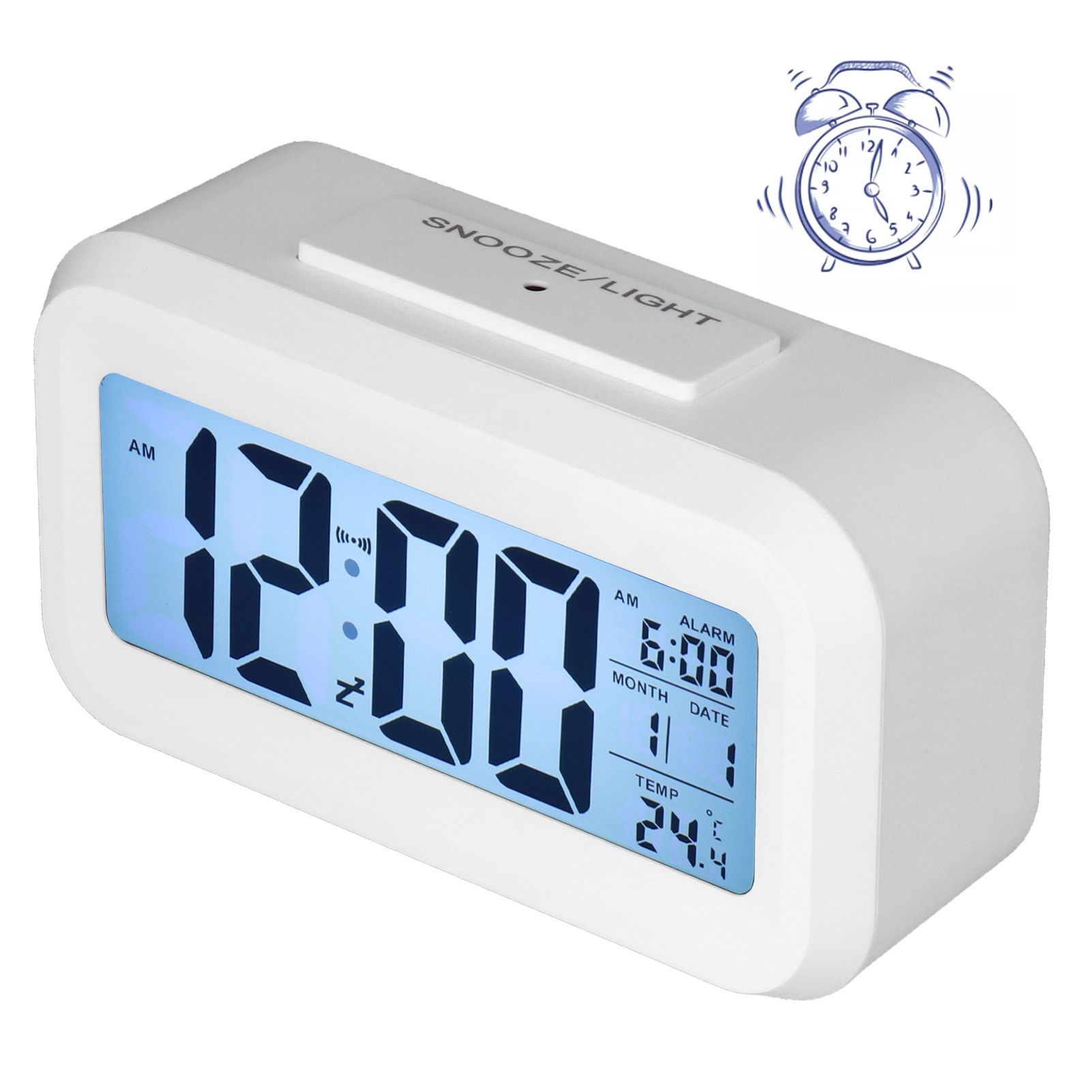 Digital Alarm Clock LED Large Display Electronic Night Light Snooze Function view 12