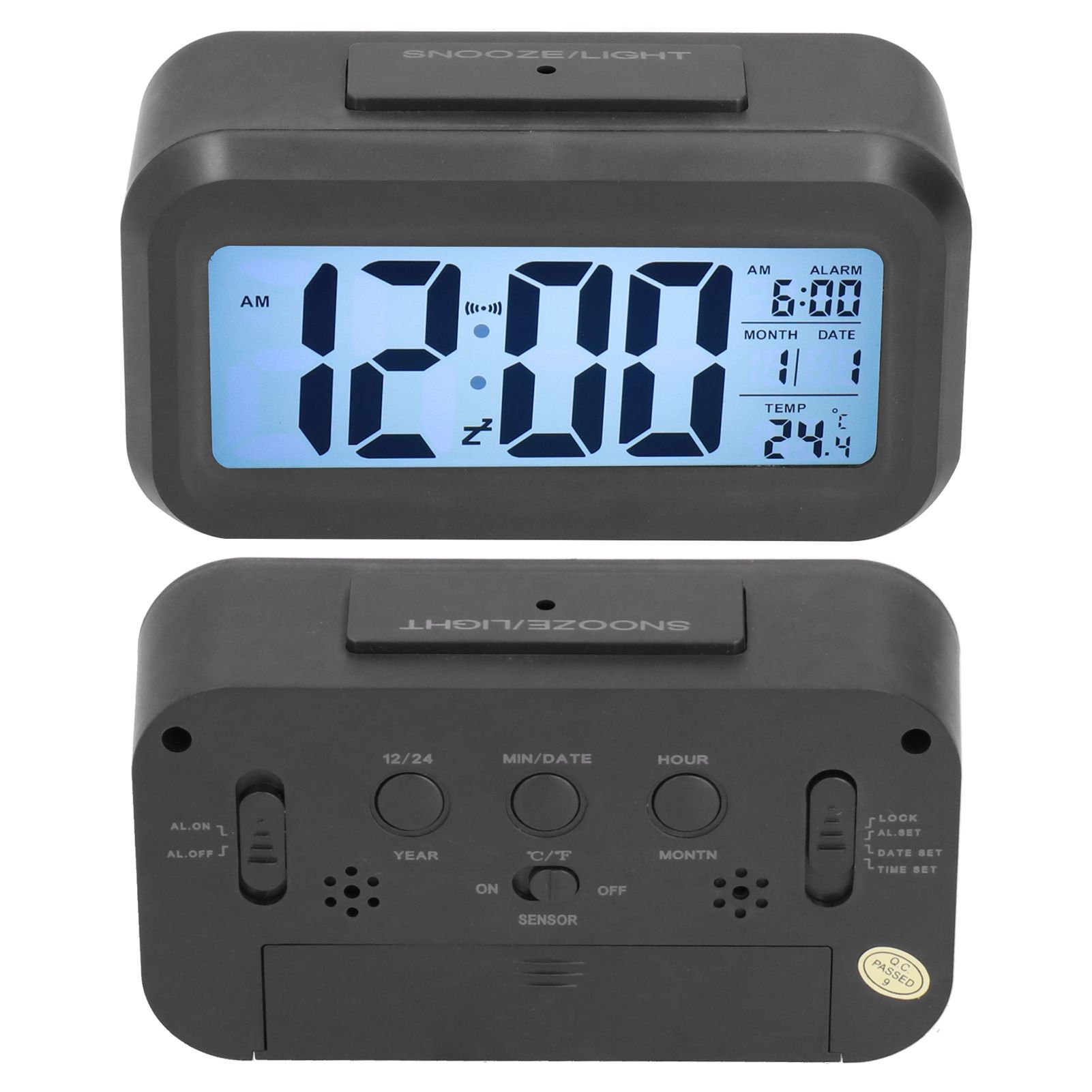 Digital Alarm Clock LED Large Display Electronic Night Light Snooze Function view 8