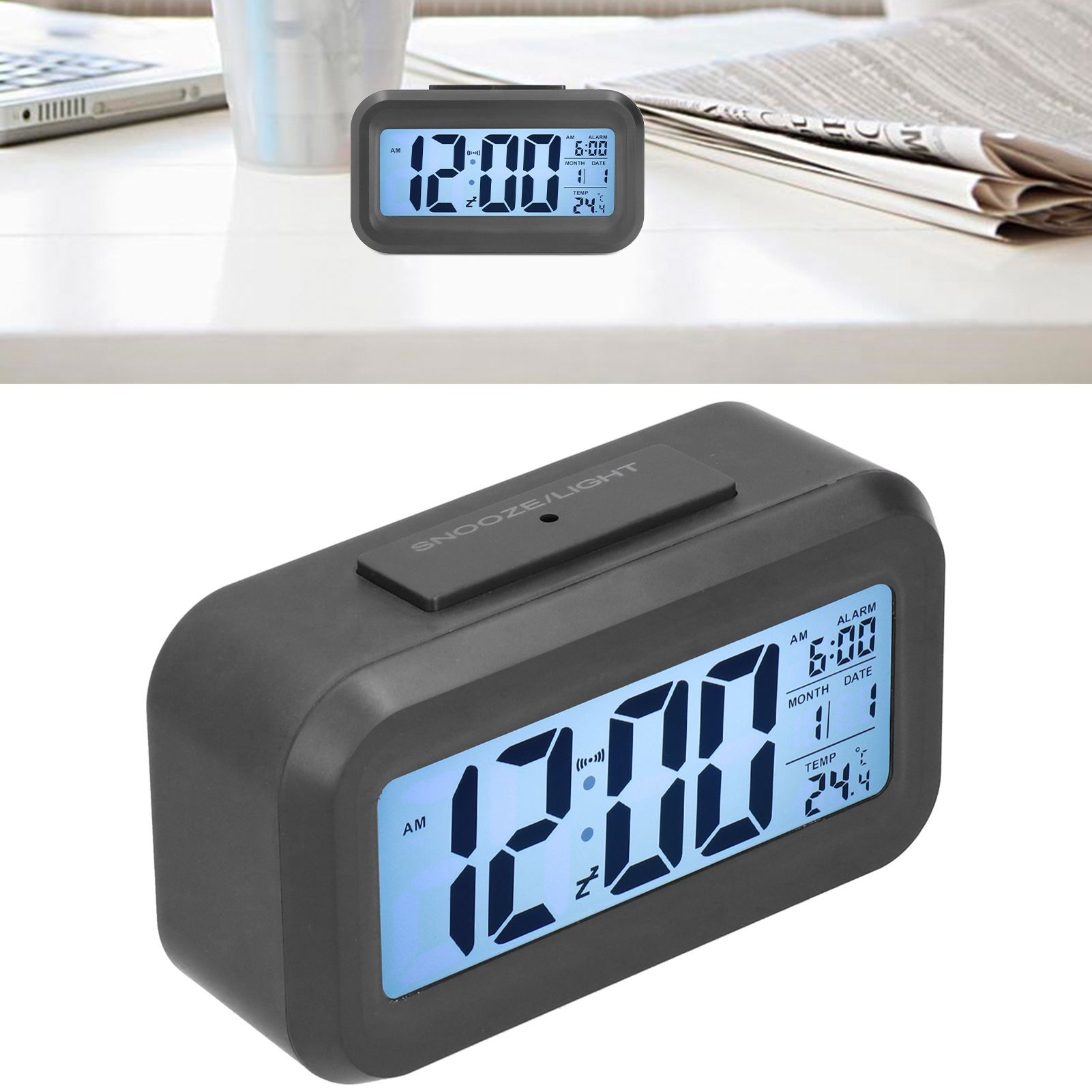 Digital Alarm Clock LED Large Display Electronic Night Light Snooze Function view 11