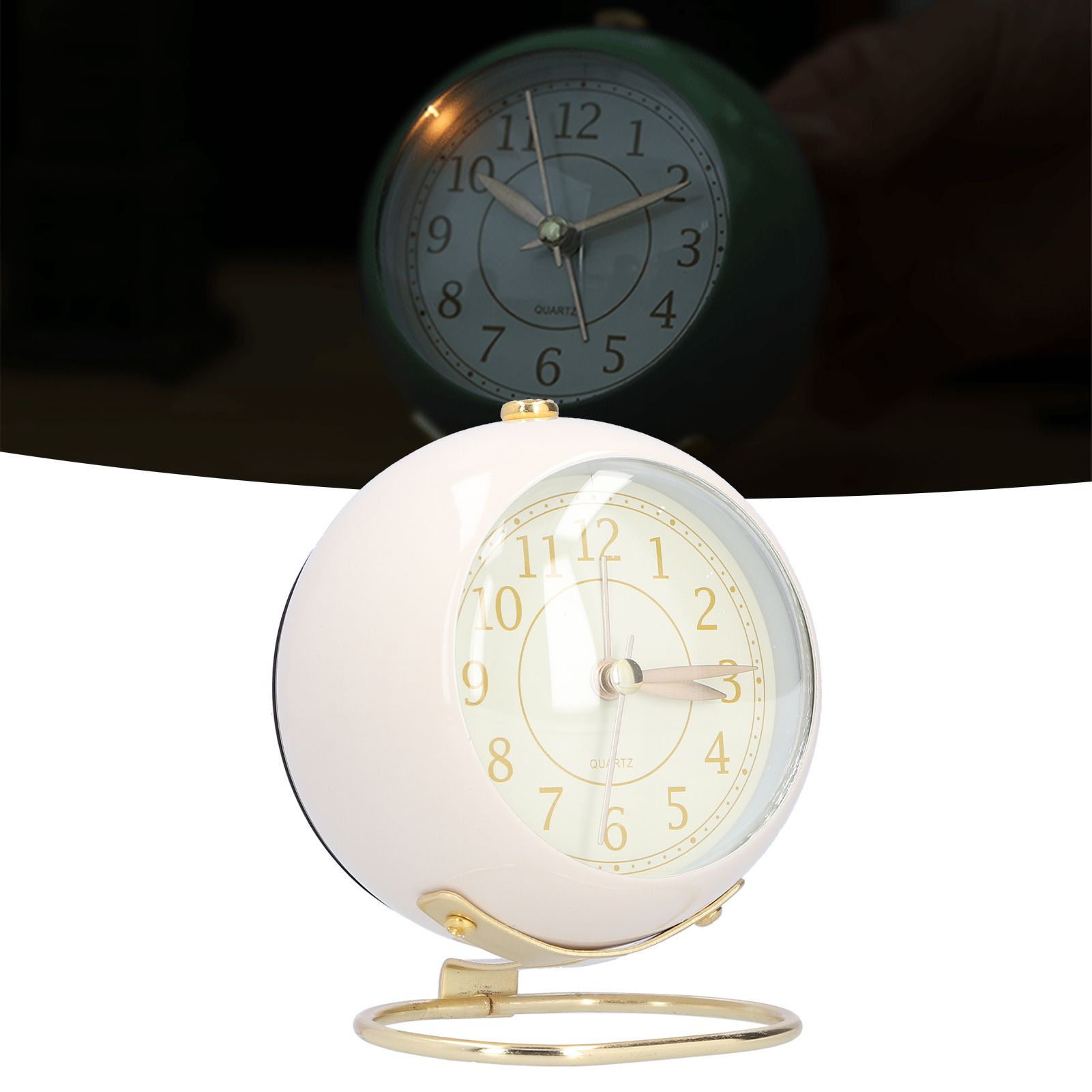 Alarm Clock Silent Non Ticking Metal Paint Power Saving Eye Protection Battery view 11