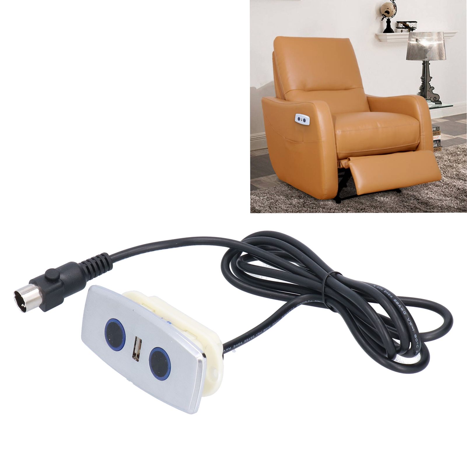 Electric Sofa Controller Zinc Alloy USB Port Power Recliner Hand Control for view 11
