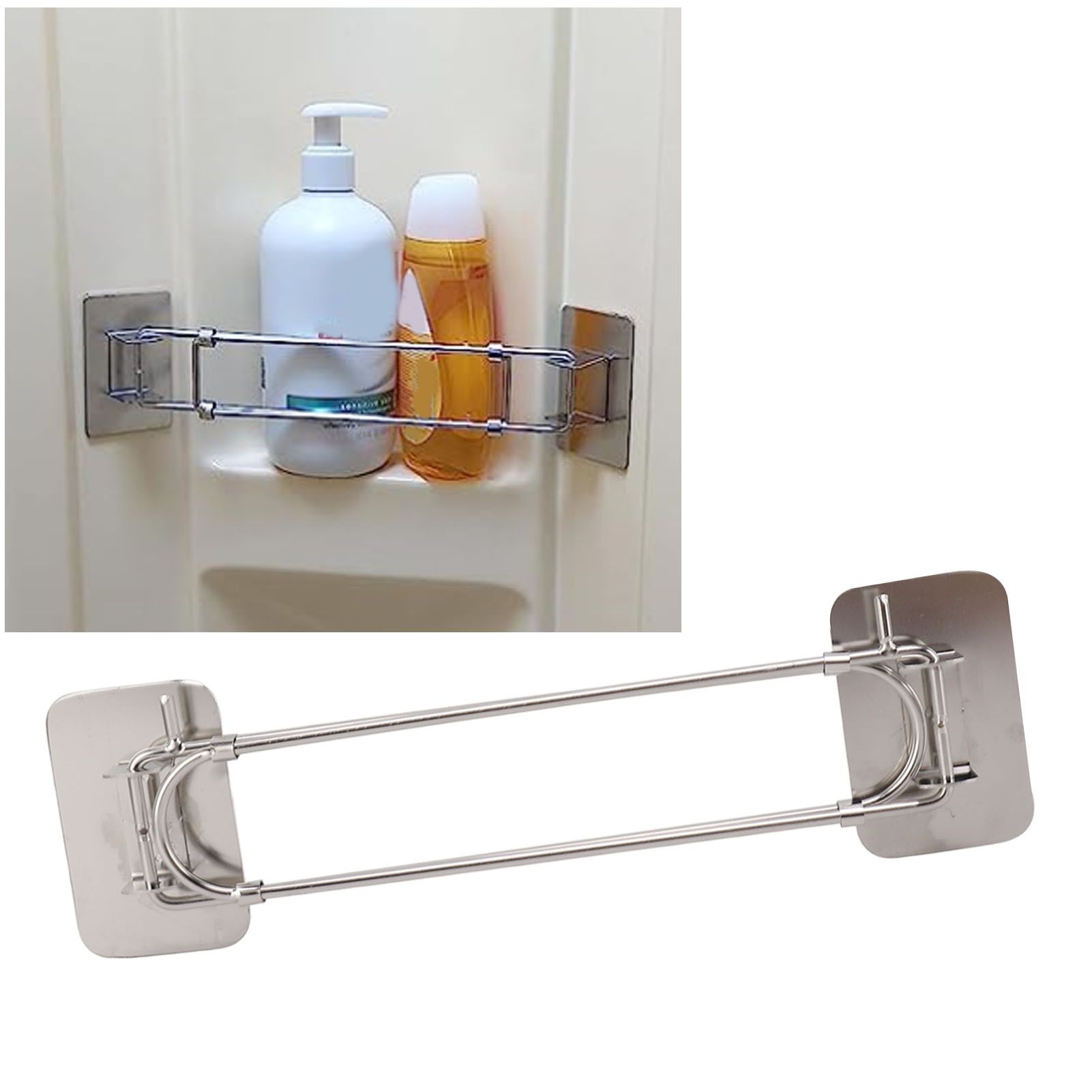 RV Corner Storage Bar Stainless Steel Adjustable Steel Rod with Hook for Securing view 12