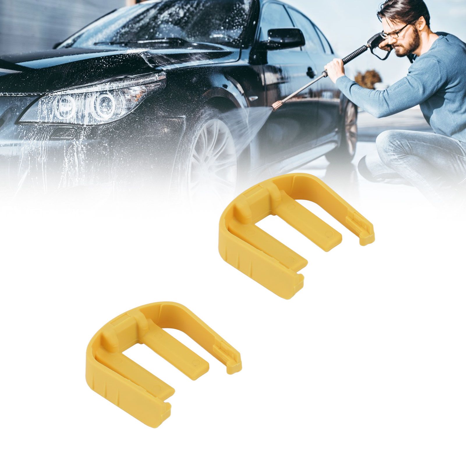 2 PCS Car Washer Quick Connector Buckle Lightweight ABS Power Washer C Clip view 12