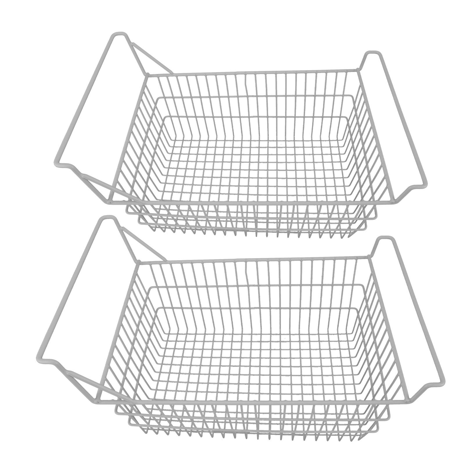 2pcs Freezer Baskets for Chest Freezer Household Wire Storage Basket Bins