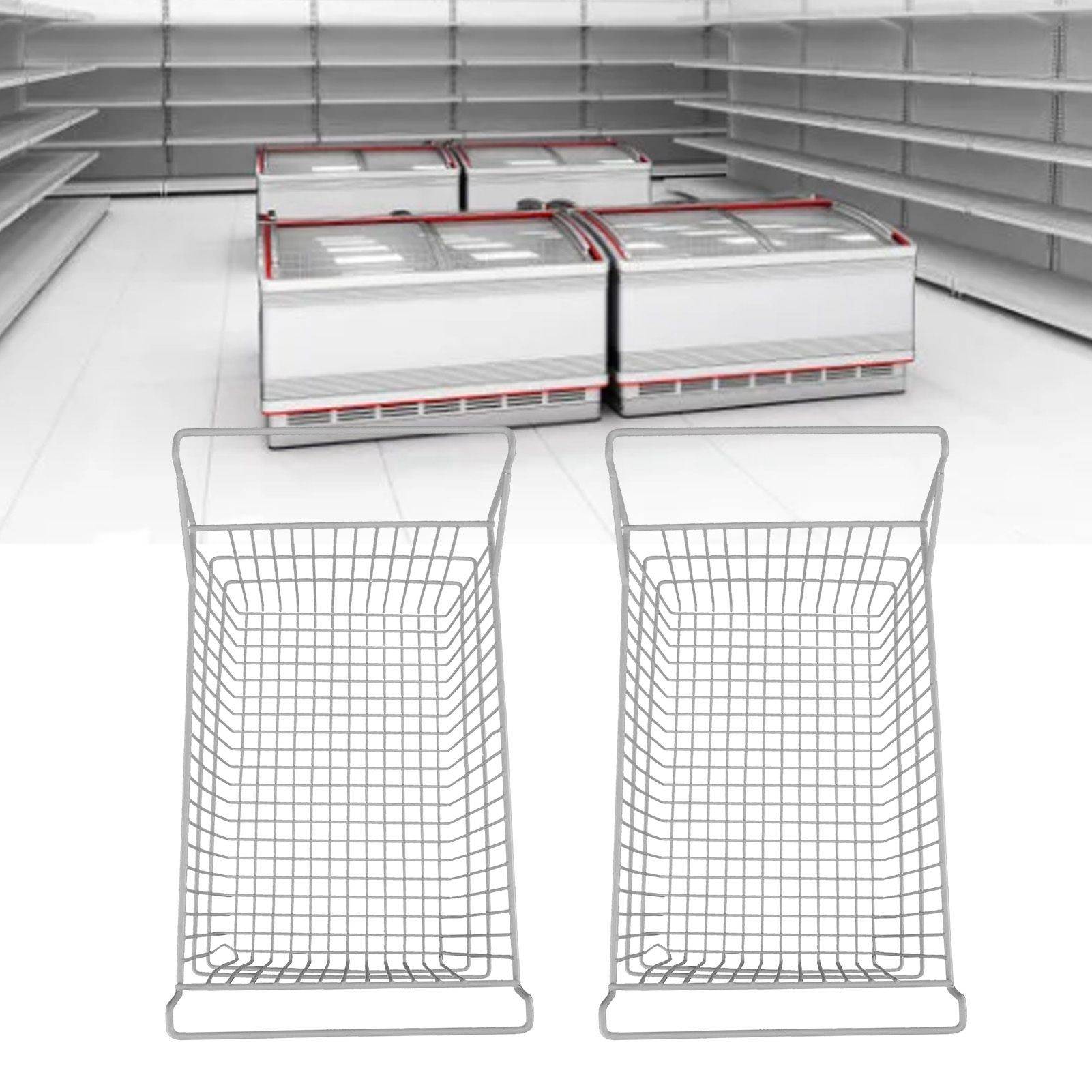 2pcs Freezer Baskets for Chest Freezer Household Wire Storage Basket Bins view 11
