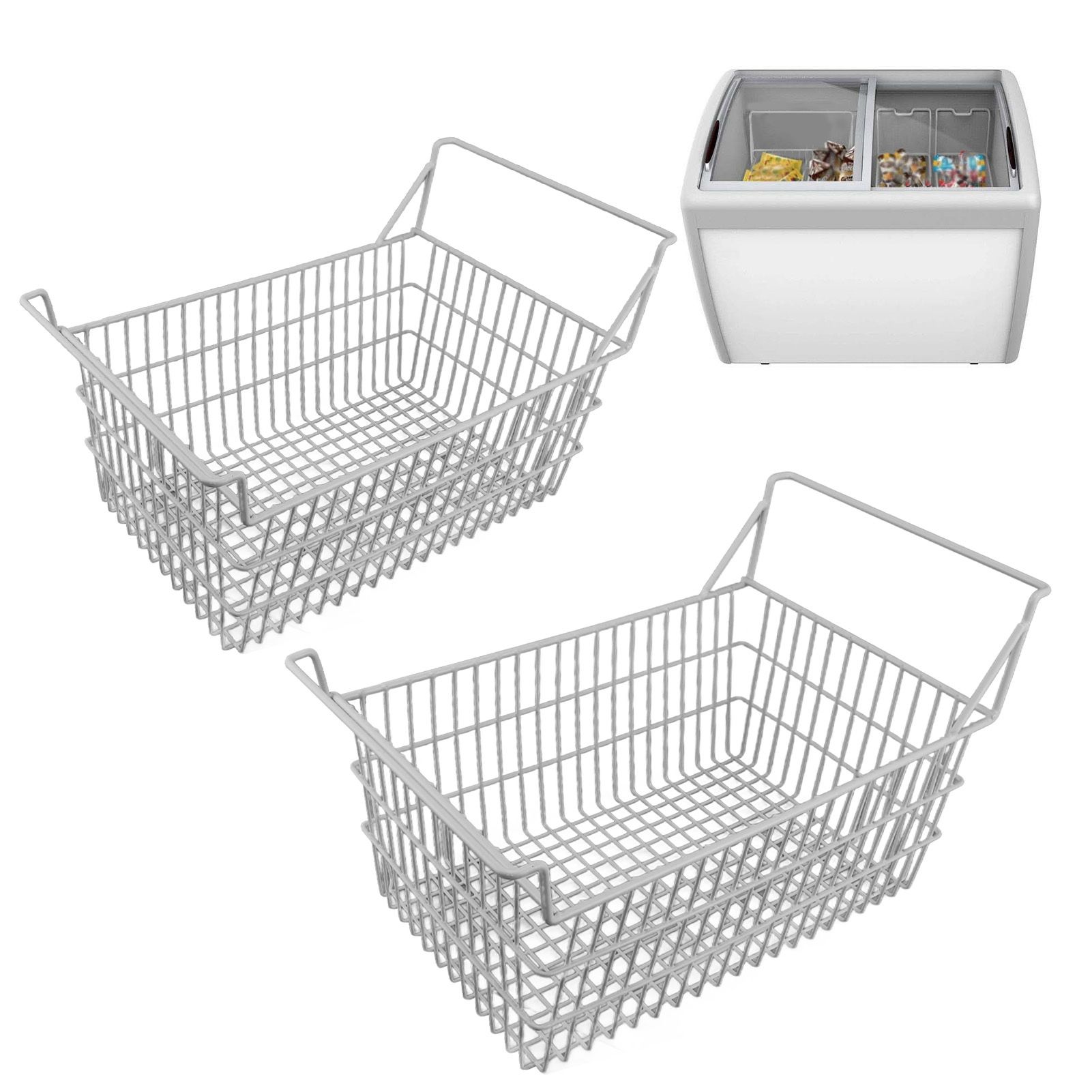 2pcs Freezer Baskets for Chest Freezer Household Wire Storage Basket Bins view 12