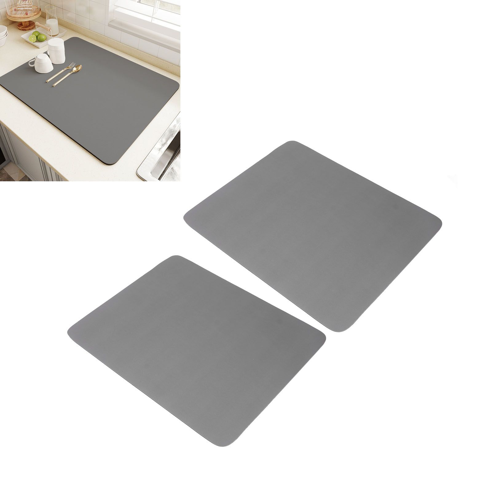 2Pcs Coffee Mat Drying Pad Super Absorbent Prevent Slip Shock Absorption Easy view 11