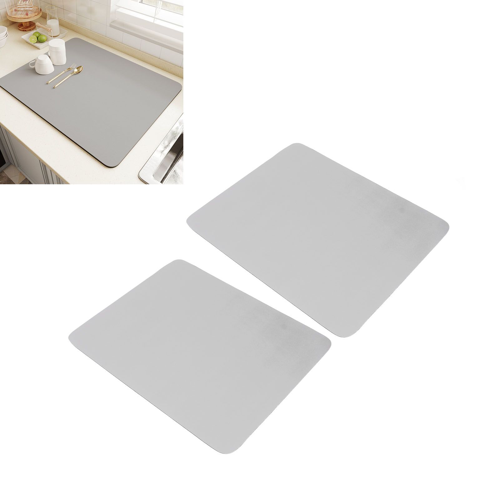 2Pcs Coffee Mat Drying Pad Super Absorbent Prevent Slip Shock Absorption Easy view 11