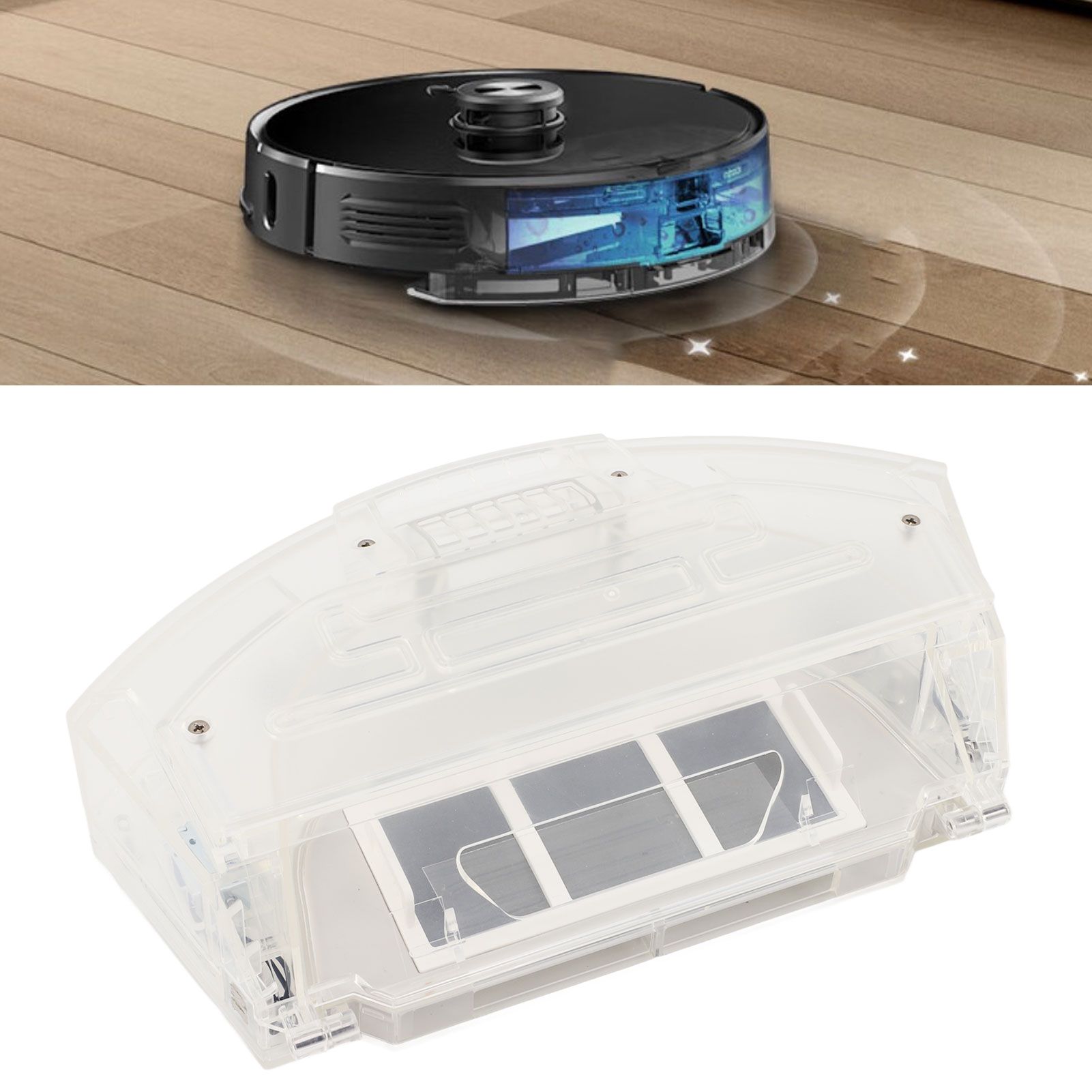 2 in 1 Robot Cleaner Dust Box Water Tank Dust Collector Trash Box Fit for view 12