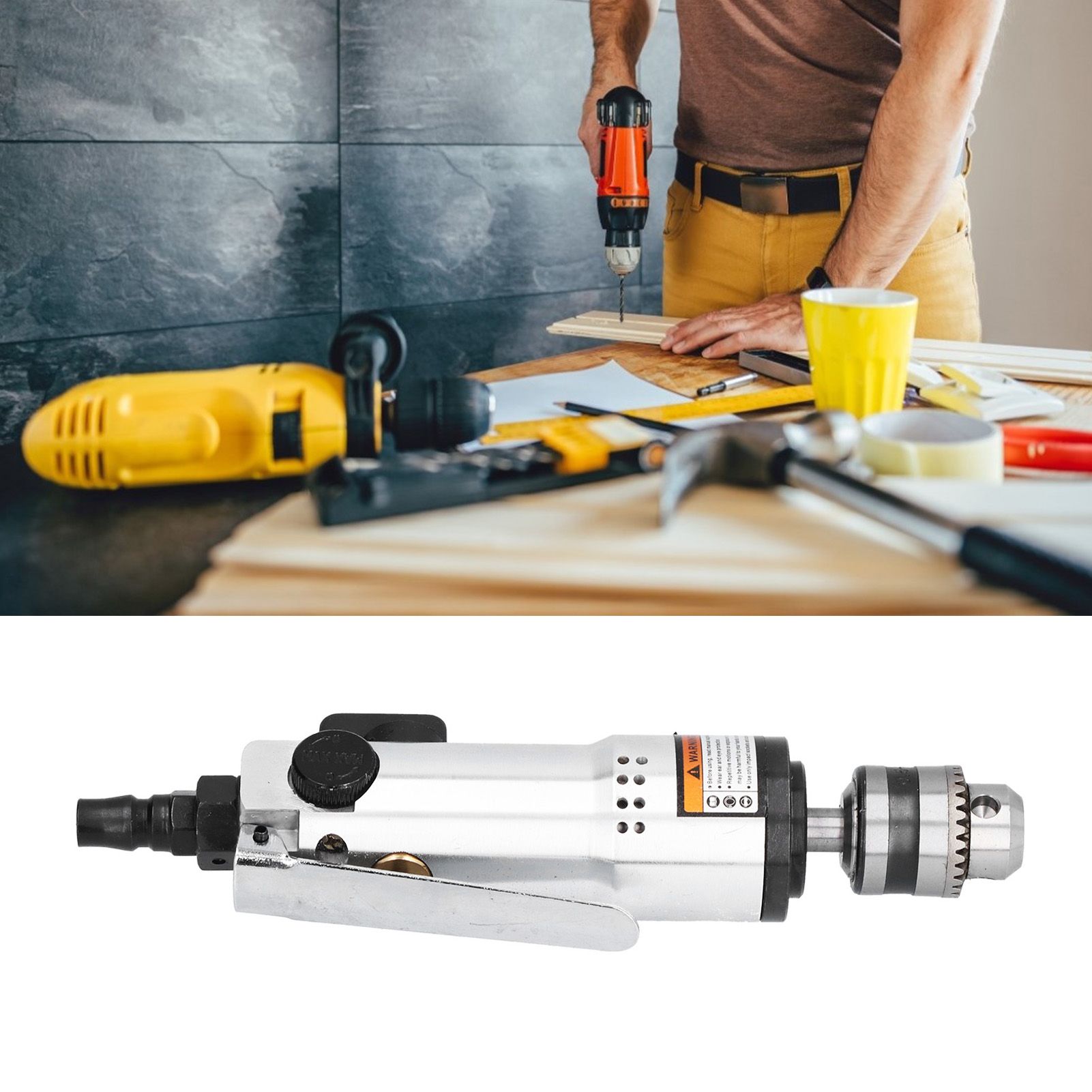 3/8in Chuck Pneumatic Drill StraightType Multifunctional RustProof Durable view 11