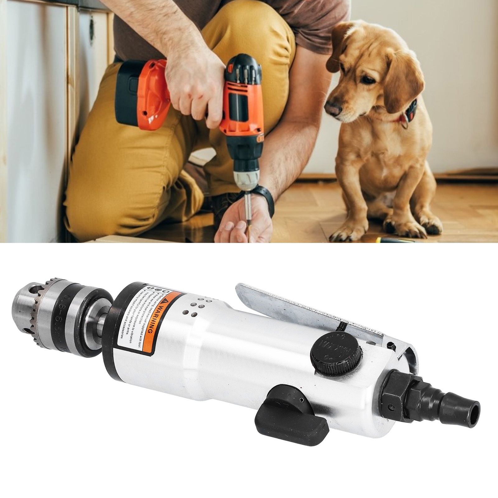 3/8in Chuck Pneumatic Drill StraightType Multifunctional RustProof Durable view 12