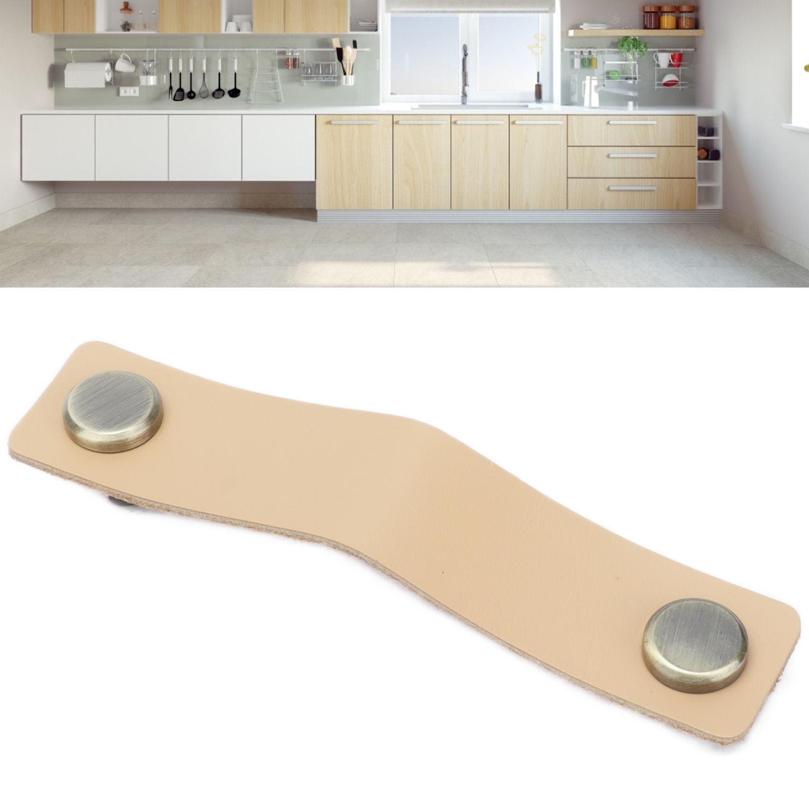 PU Leather Drawer Pulls Anticollision Wear Resistant European Exquisite Modern view 12