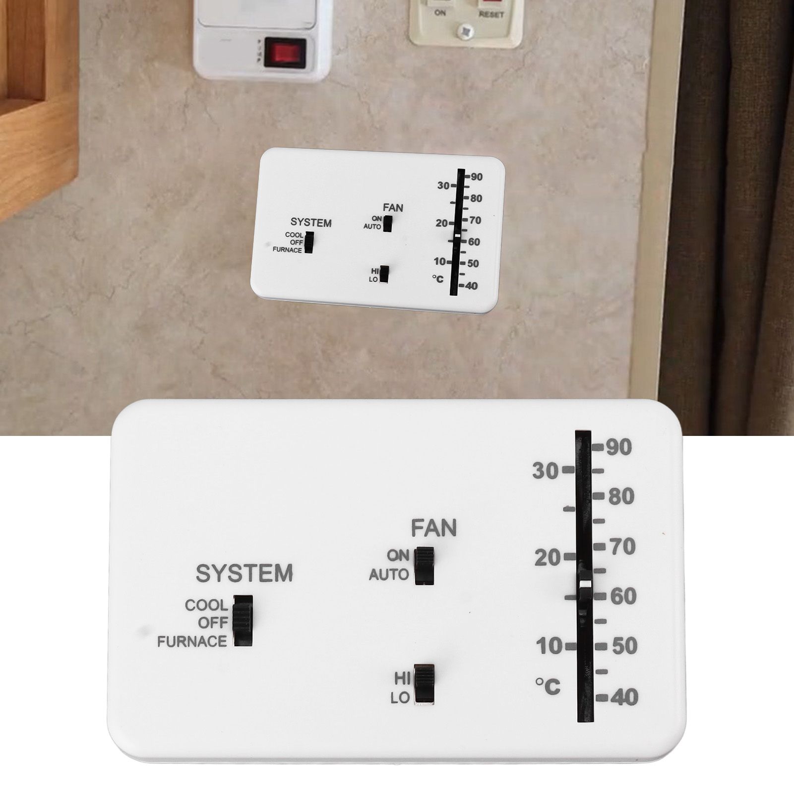 RV Analog Thermostat Settable Remote Control Thermostat Replacement for view 11