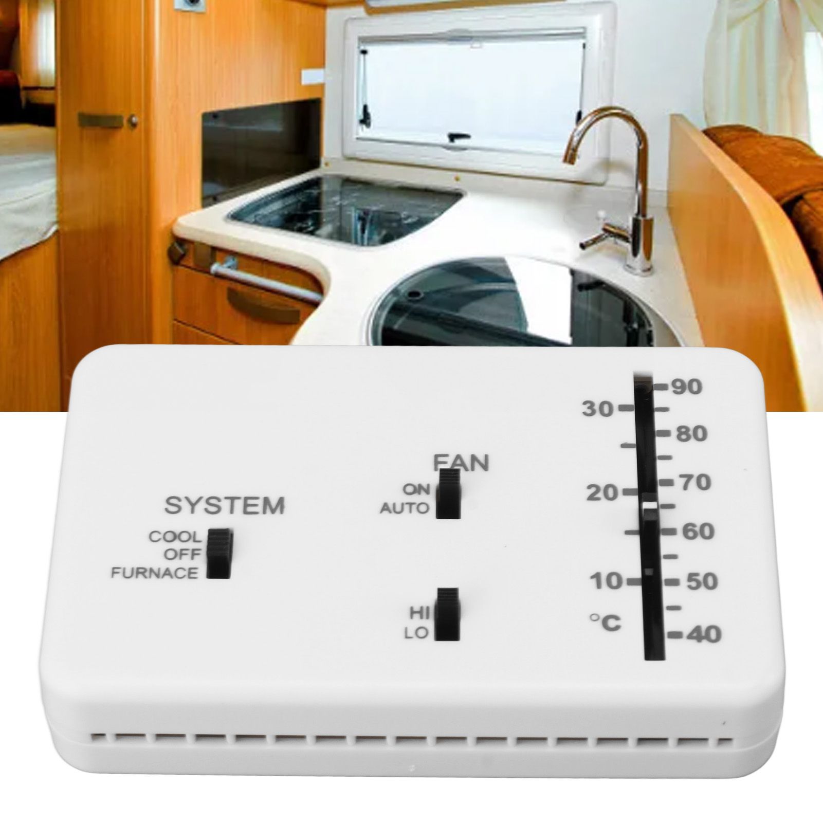 RV Analog Thermostat Settable Remote Control Thermostat Replacement for view 12