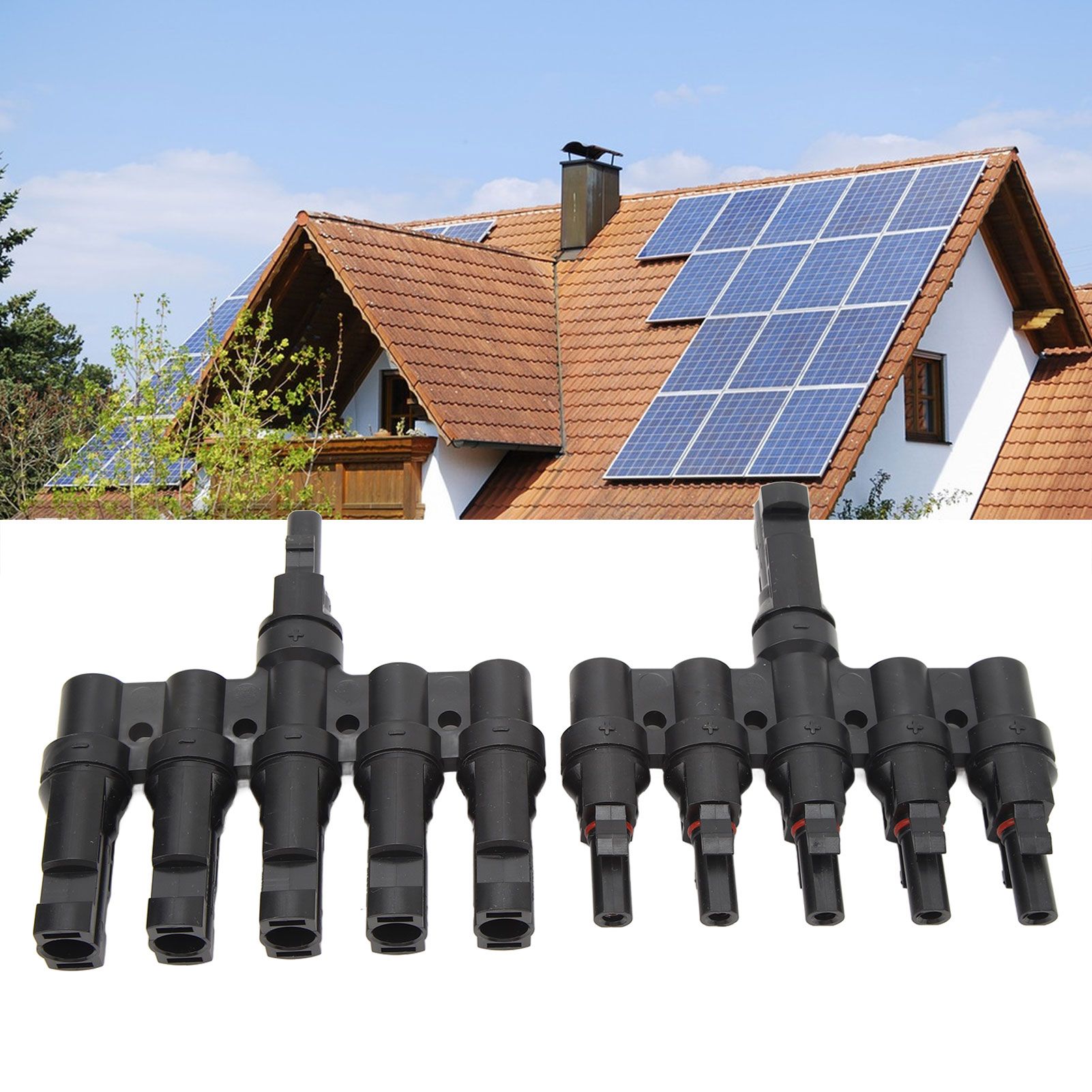 Solar T Branch Connector 1 to 5 PPO IP67 Waterproof Female Male Safety view 12