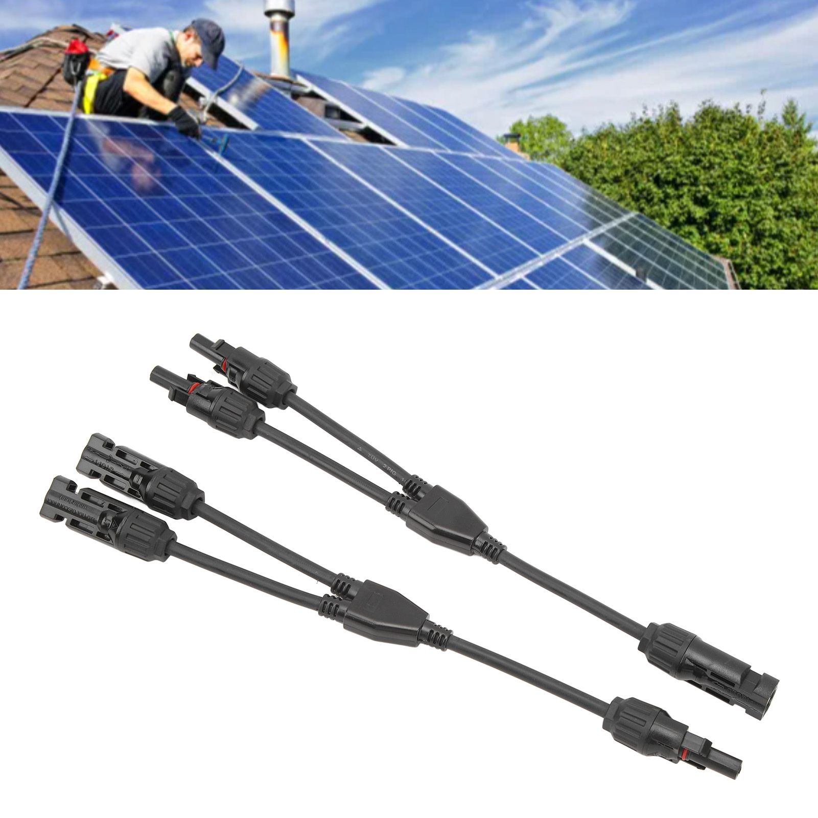 1 Pair Solar Panel Y Branch Parallel Cable 2 to 1 Solar Connectors Y Branch view 12