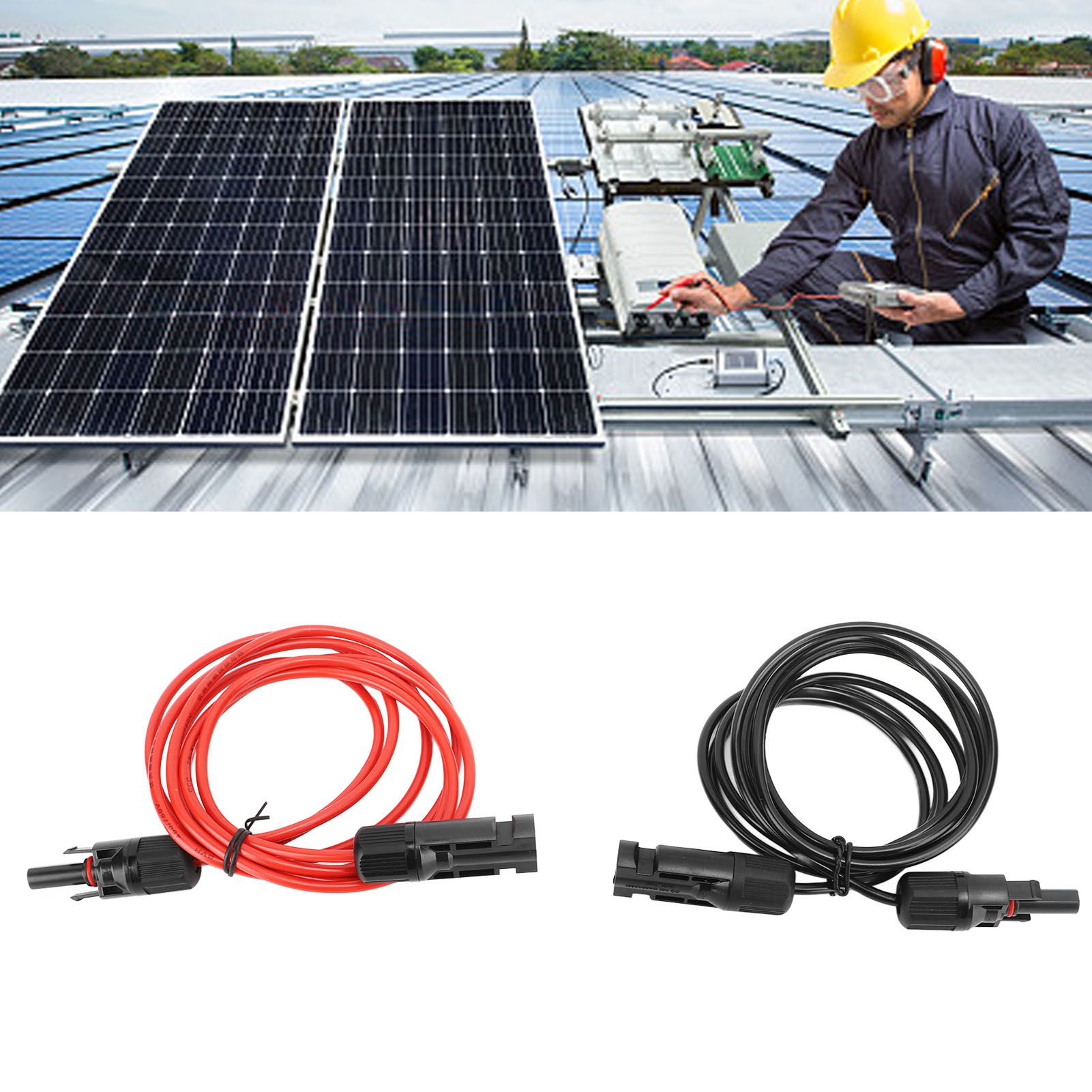 2m 6.6ft 12AWG Solar Panel Extension Cable Wire with Female and Male Connector view 12