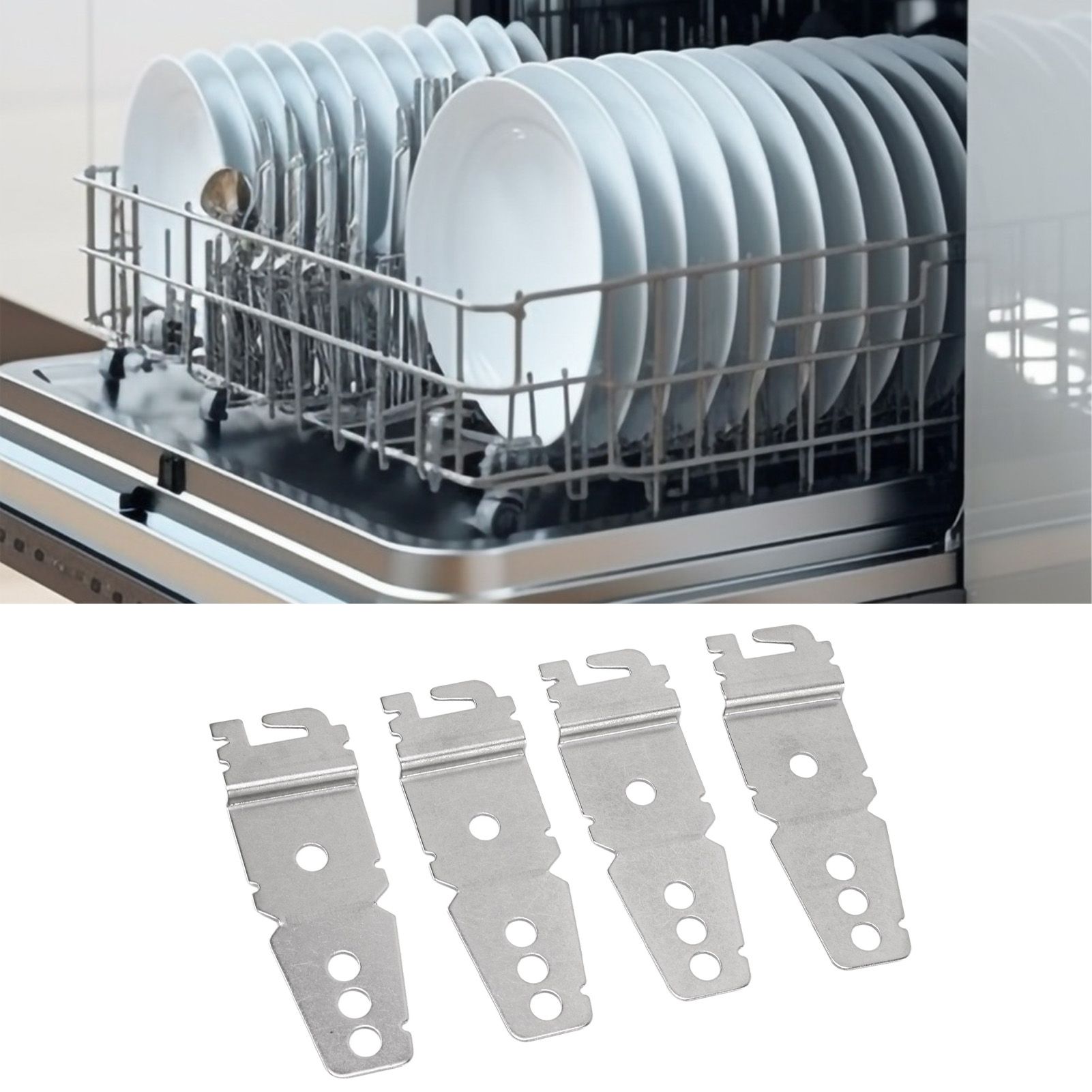 4pcs Dishwasher Mounting Bracket Stainless Steel with Screws Undercounter view 12