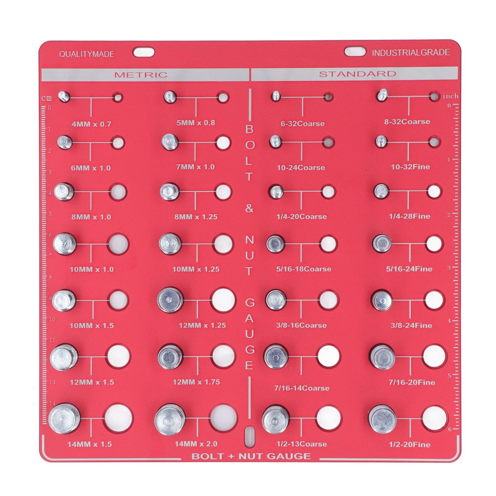 Nut and Bolt Thread Checker 7.9x7.9in Identifier Gauge Aluminium Alloy Easy — image 1