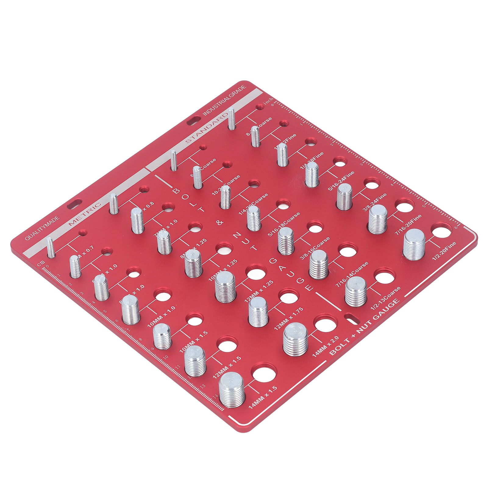 Nut and Bolt Thread Checker 7.9x7.9in Identifier Gauge Aluminium Alloy Easy view 2