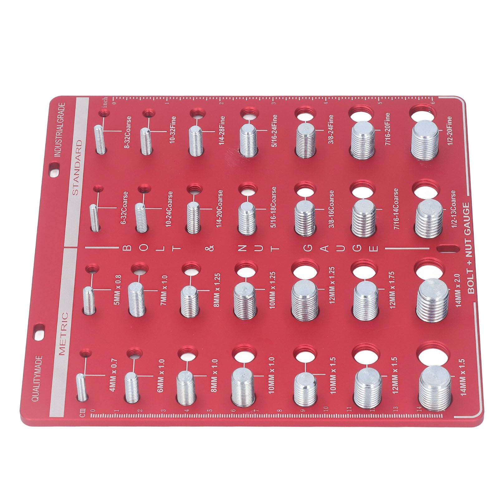 Nut and Bolt Thread Checker 7.9x7.9in Identifier Gauge Aluminium Alloy Easy view 3