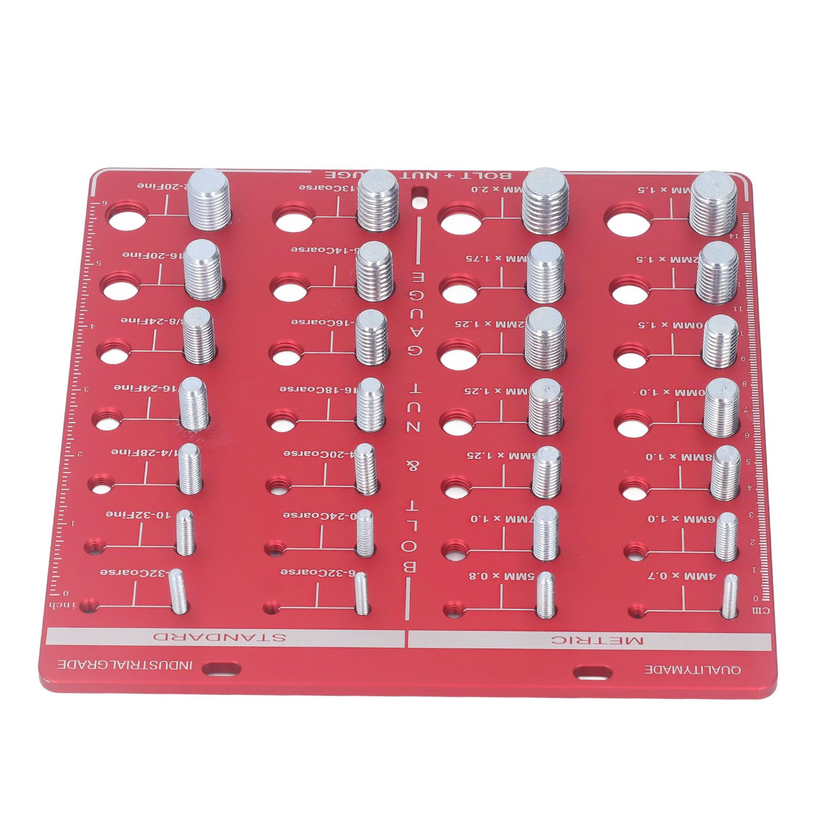 Nut and Bolt Thread Checker 7.9x7.9in Identifier Gauge Aluminium Alloy Easy view 5