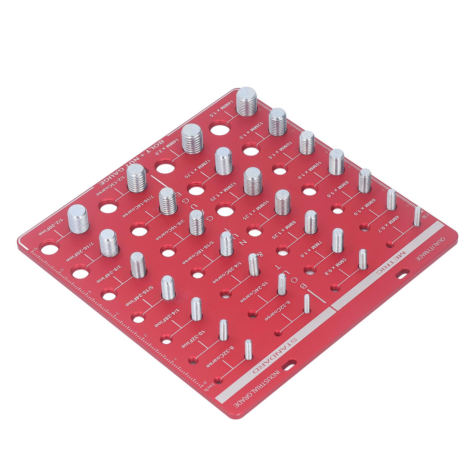 Nut and Bolt Thread Checker 7.9x7.9in Identifier Gauge Aluminium Alloy Easy view 6