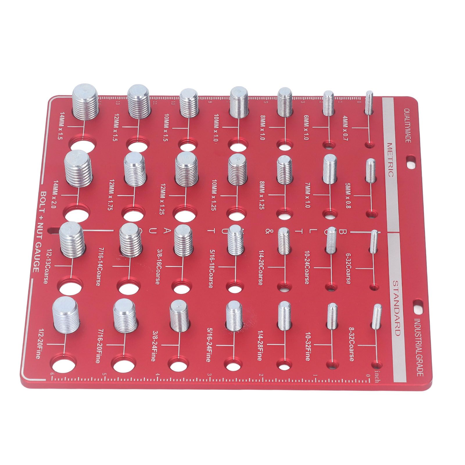 Nut and Bolt Thread Checker 7.9x7.9in Identifier Gauge Aluminium Alloy Easy view 7