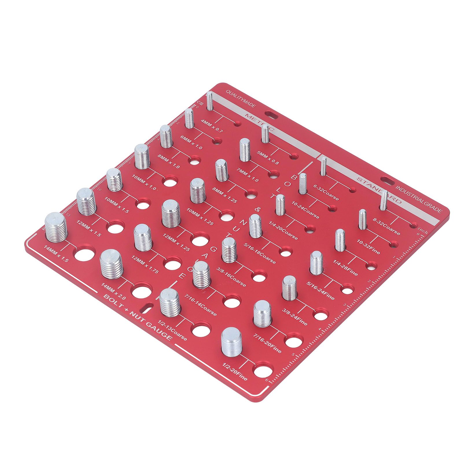 Nut and Bolt Thread Checker 7.9x7.9in Identifier Gauge Aluminium Alloy Easy view 8