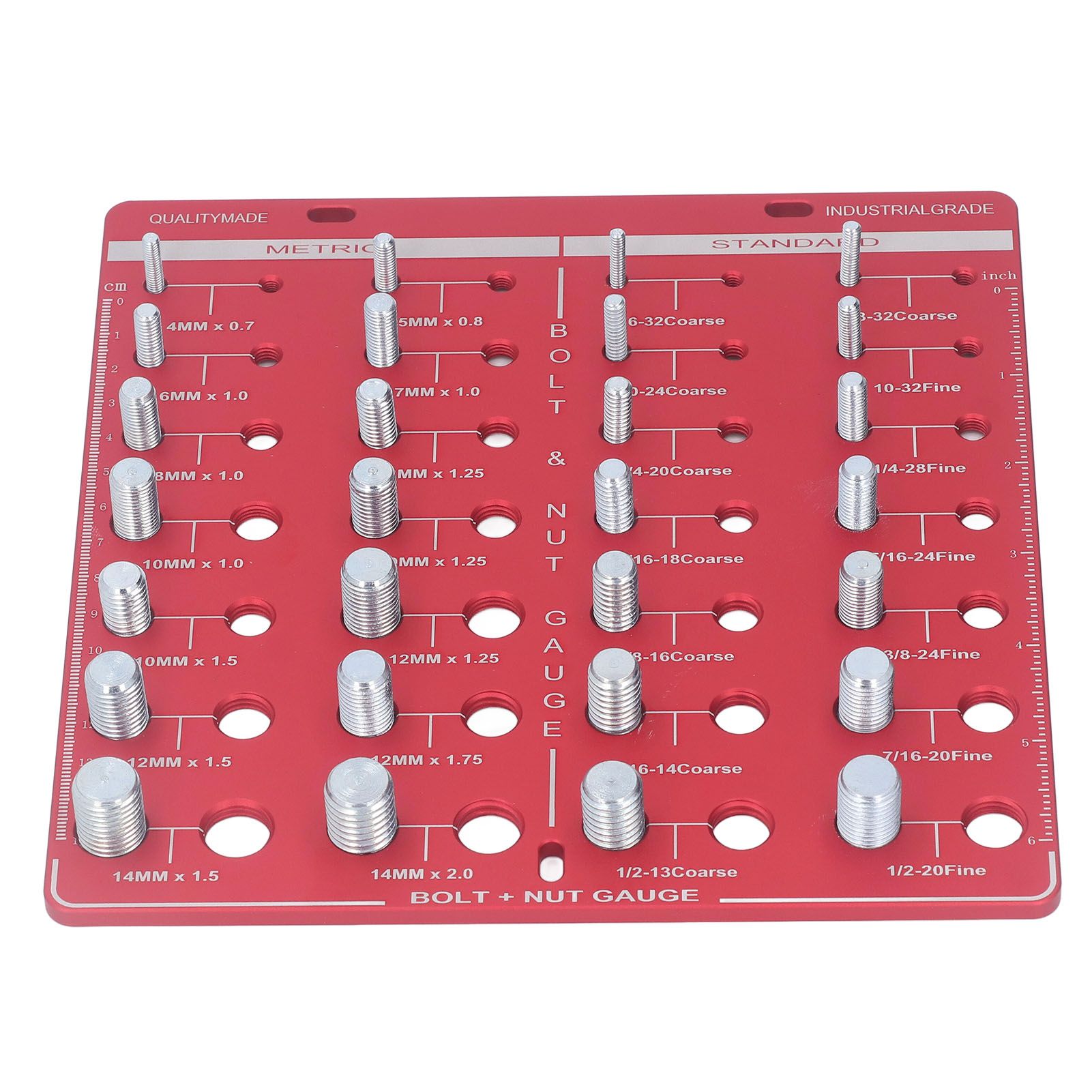 Nut and Bolt Thread Checker 7.9x7.9in Identifier Gauge Aluminium Alloy Easy view 9