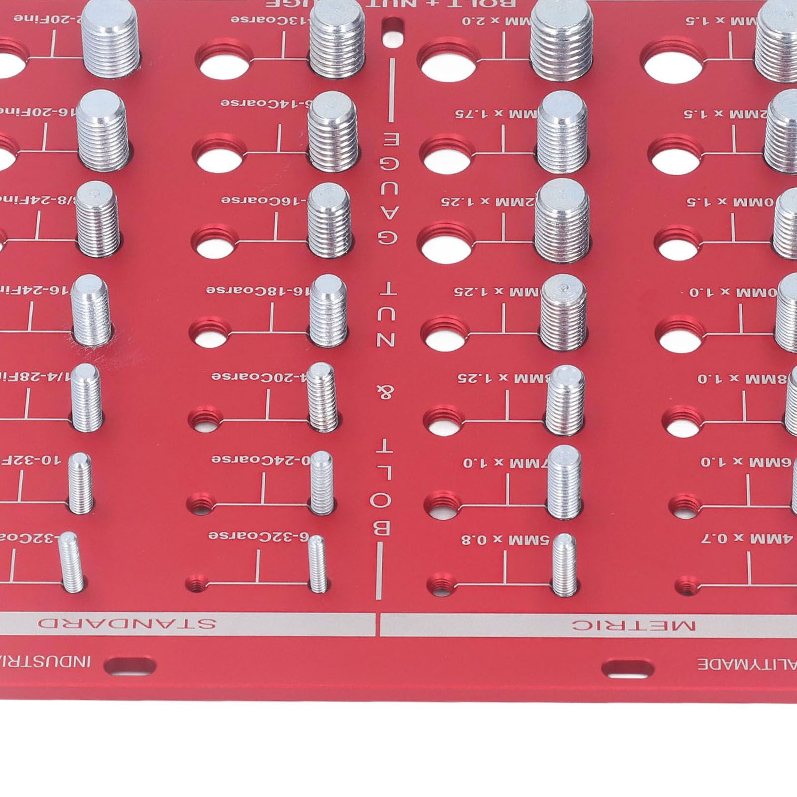 Nut and Bolt Thread Checker 7.9x7.9in Identifier Gauge Aluminium Alloy Easy view 13