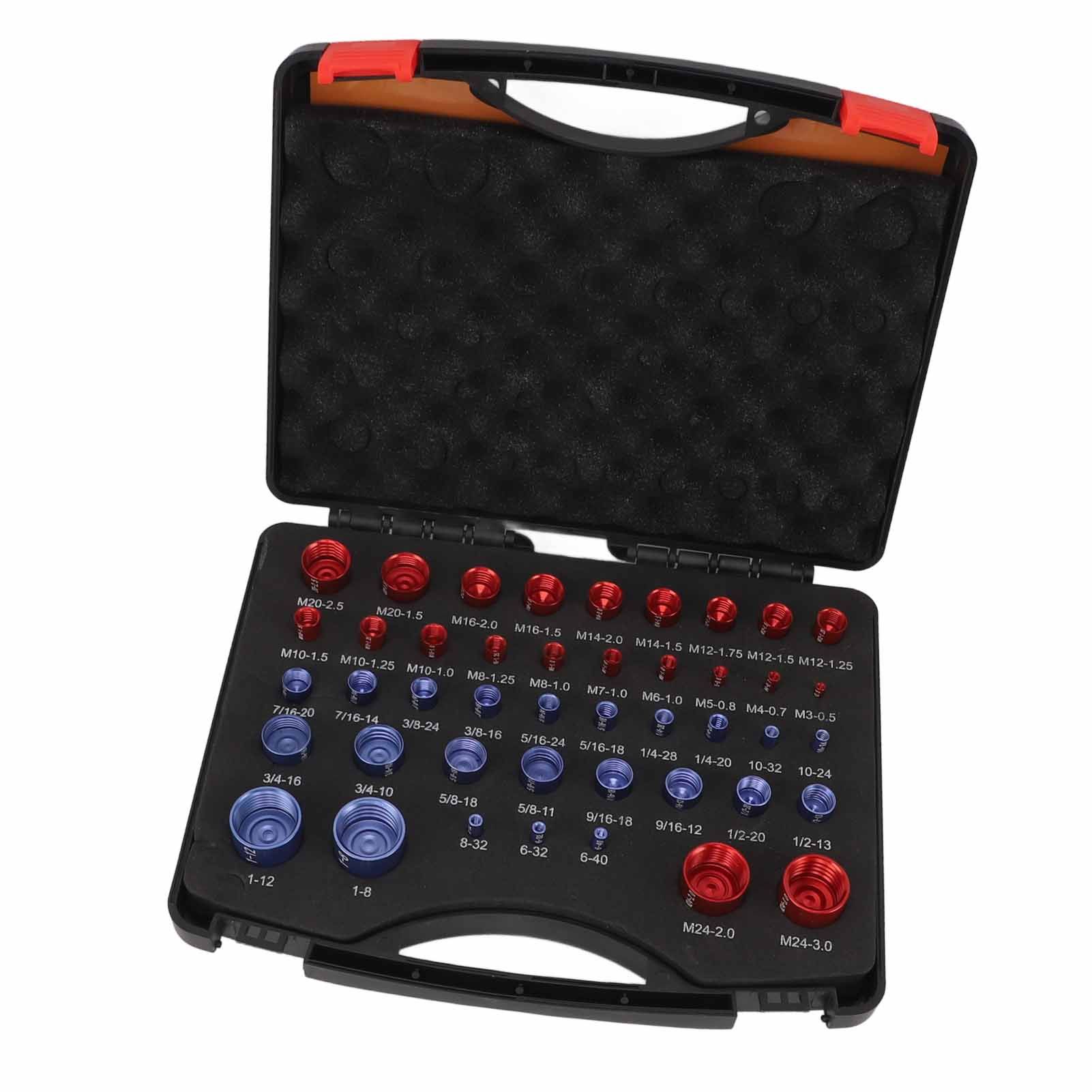 44pcs Nut and Bolt Thread Checker Red Blue Nut and Bolt Size Gauge Inch Metric view 3