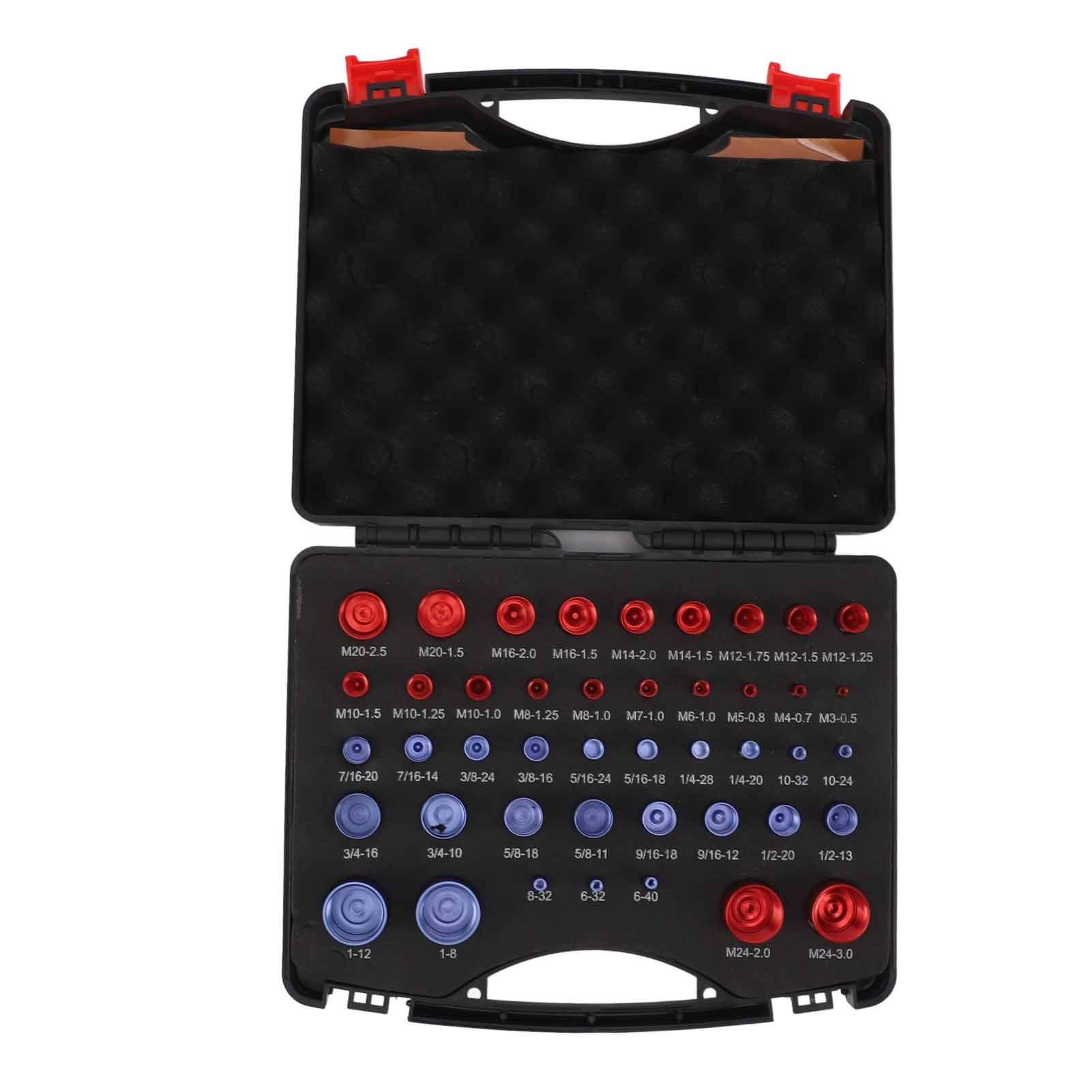 44pcs Nut and Bolt Thread Checker Red Blue Nut and Bolt Size Gauge Inch Metric view 7