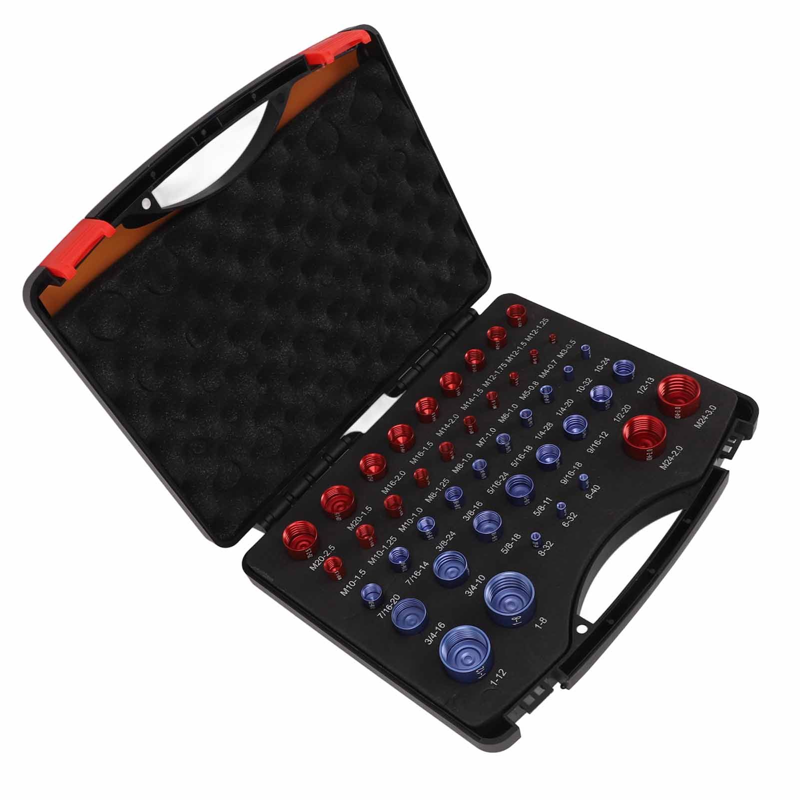 44pcs Nut and Bolt Thread Checker Red Blue Nut and Bolt Size Gauge Inch Metric view 9