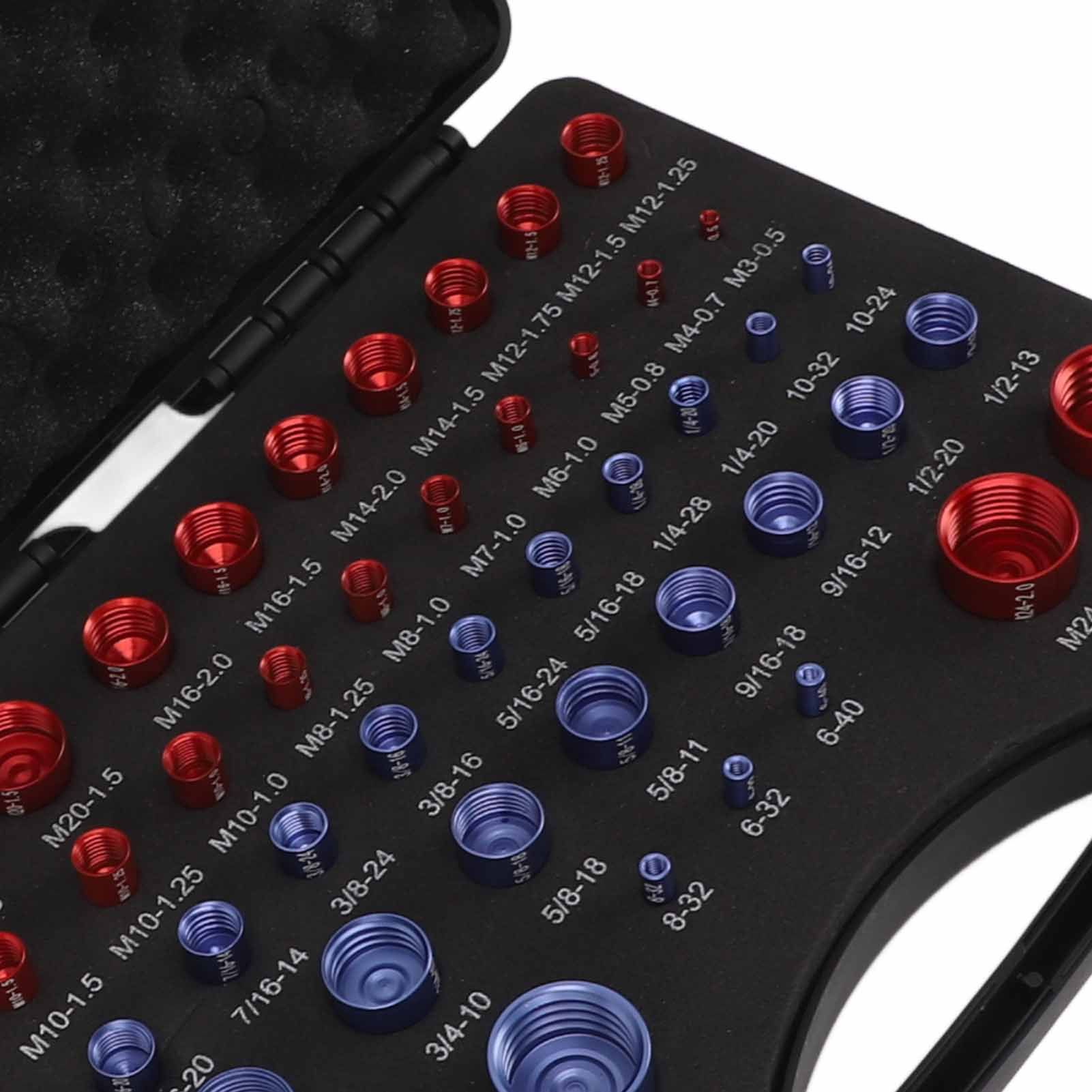44pcs Nut and Bolt Thread Checker Red Blue Nut and Bolt Size Gauge Inch Metric view 15