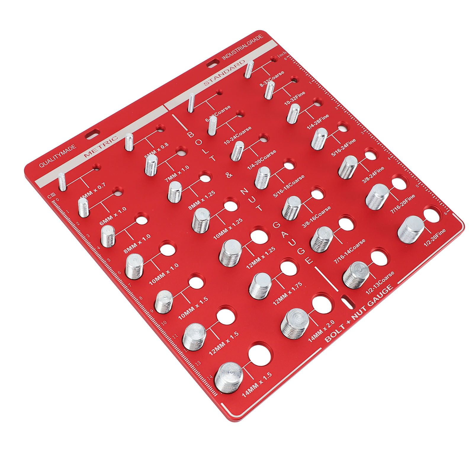 28 Hole Bolt Nut Identifier Gauge Metric Aluminum Alloy Nut Bolt Thread view 4