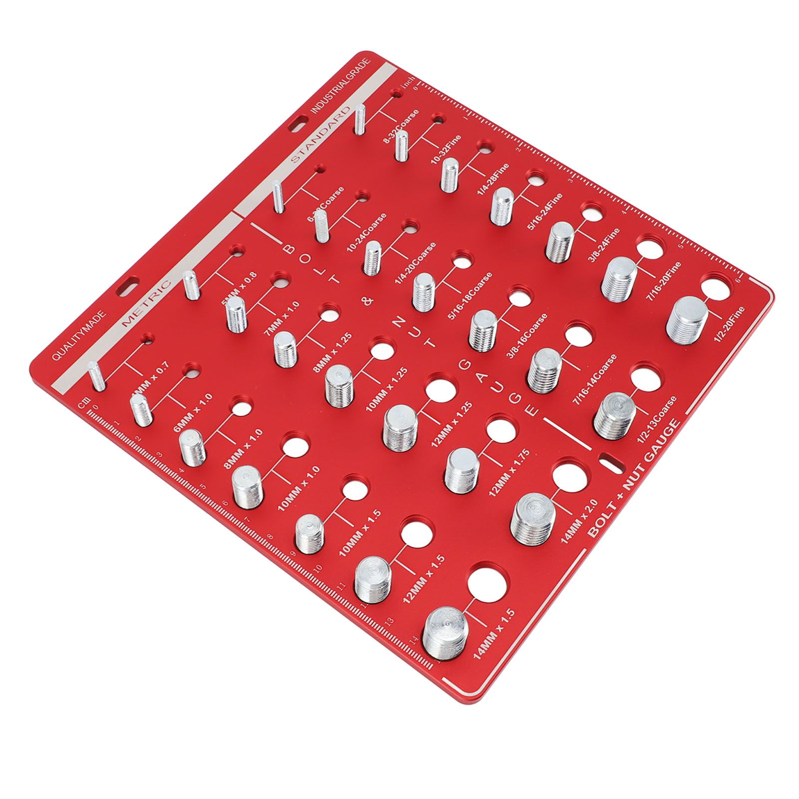 28 Hole Bolt Nut Identifier Gauge Metric Aluminum Alloy Nut Bolt Thread view 5