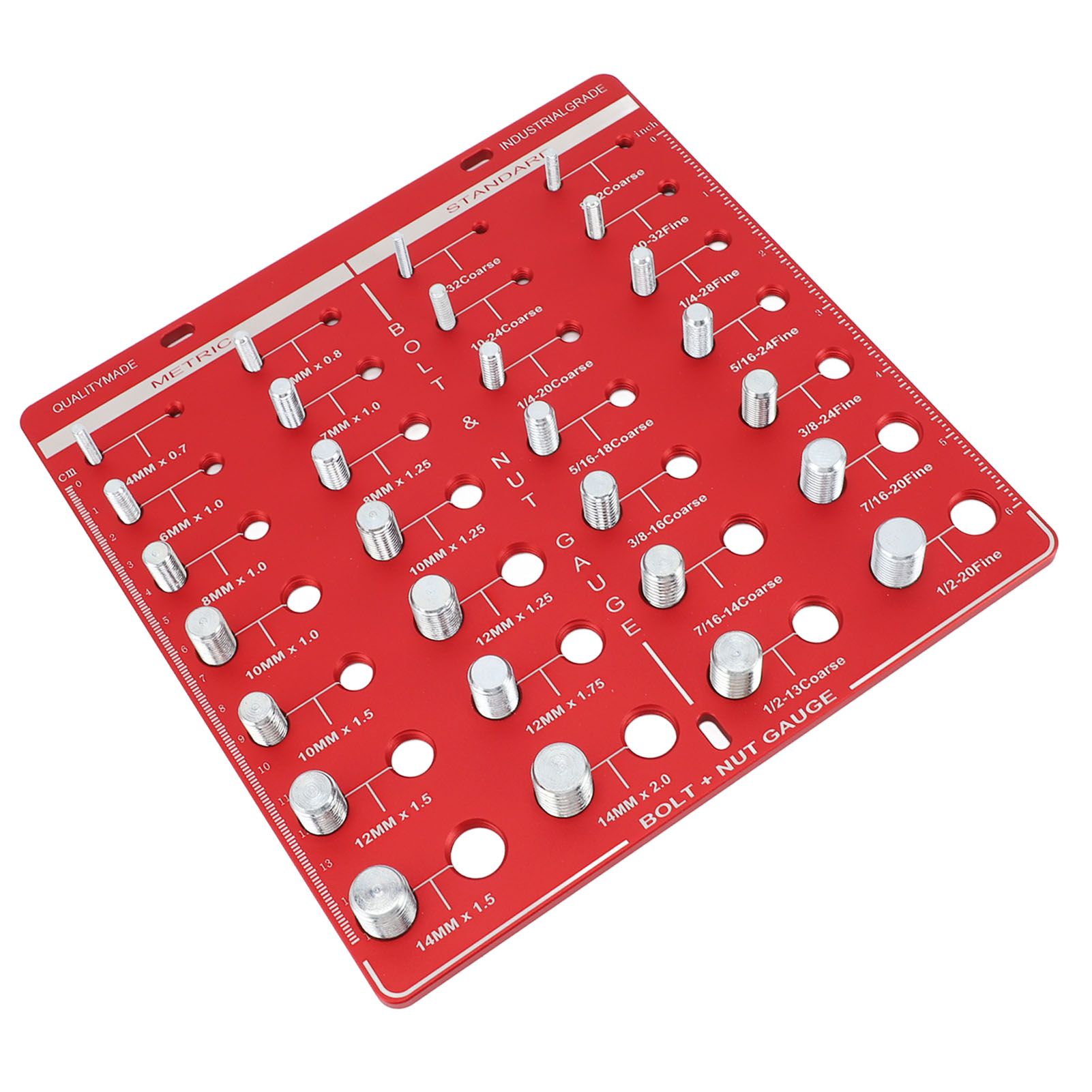 28 Hole Bolt Nut Identifier Gauge Metric Aluminum Alloy Nut Bolt Thread view 6