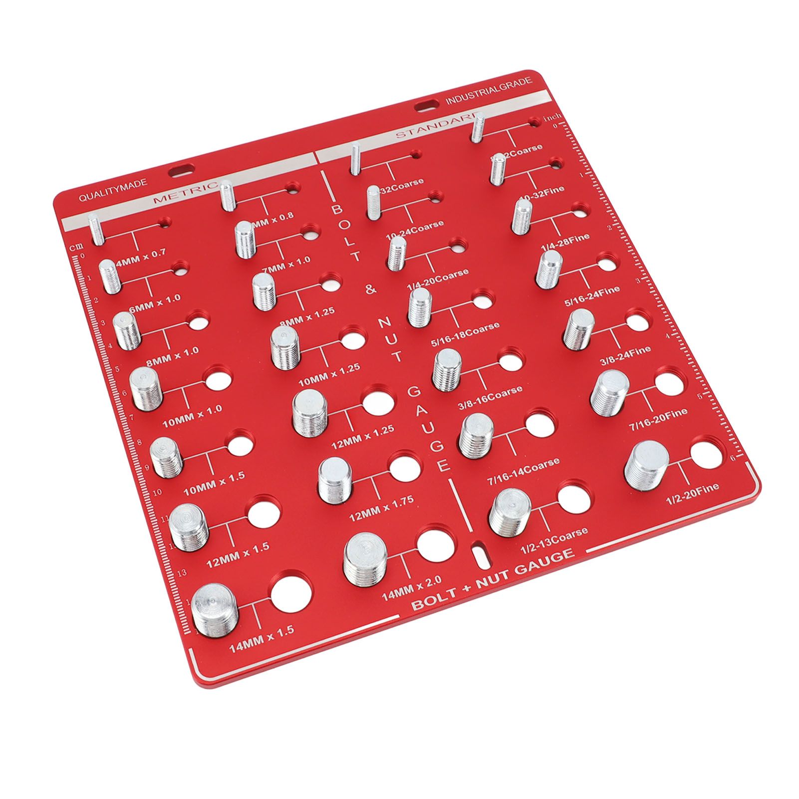 28 Hole Bolt Nut Identifier Gauge Metric Aluminum Alloy Nut Bolt Thread view 7
