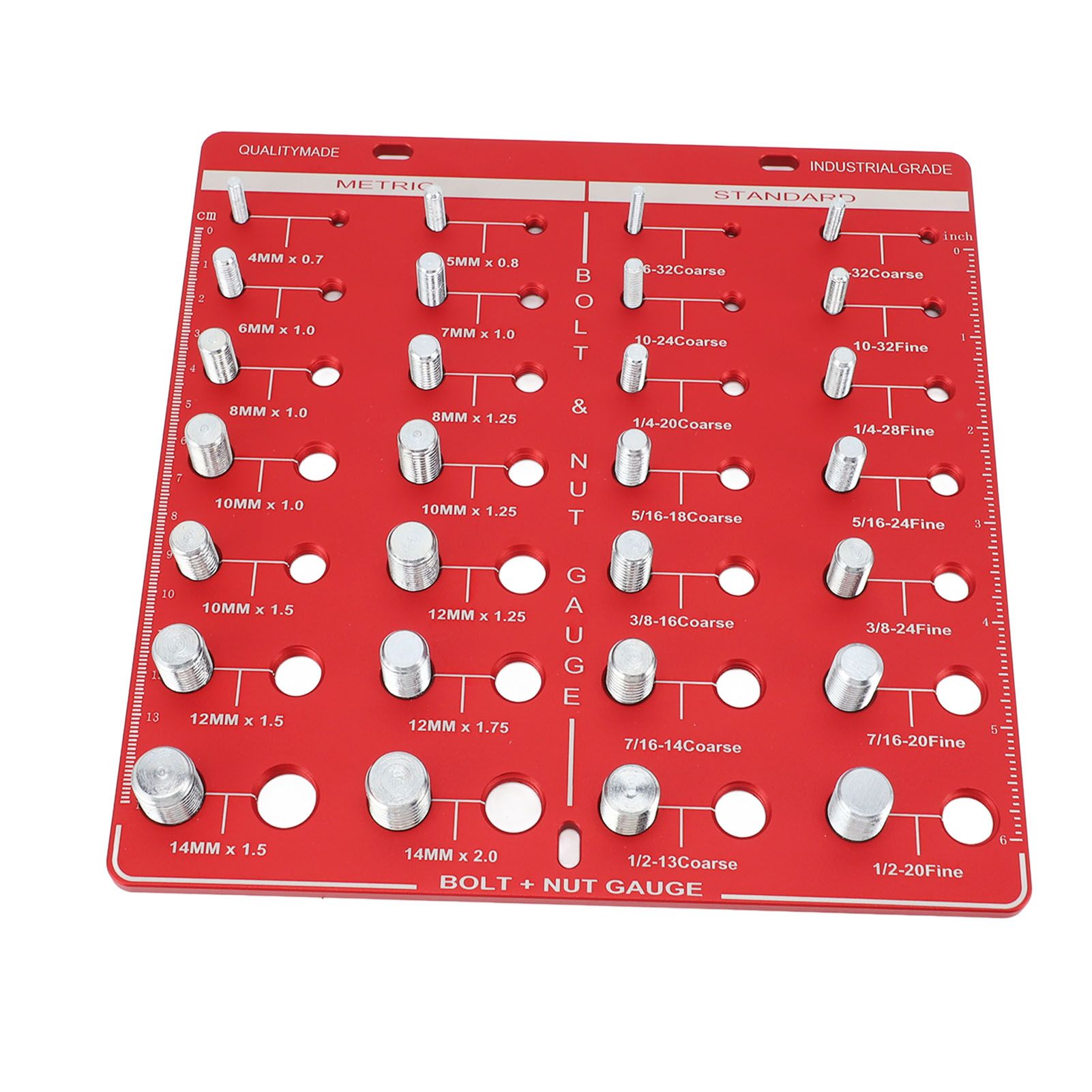 28 Hole Bolt Nut Identifier Gauge Metric Aluminum Alloy Nut Bolt Thread view 8