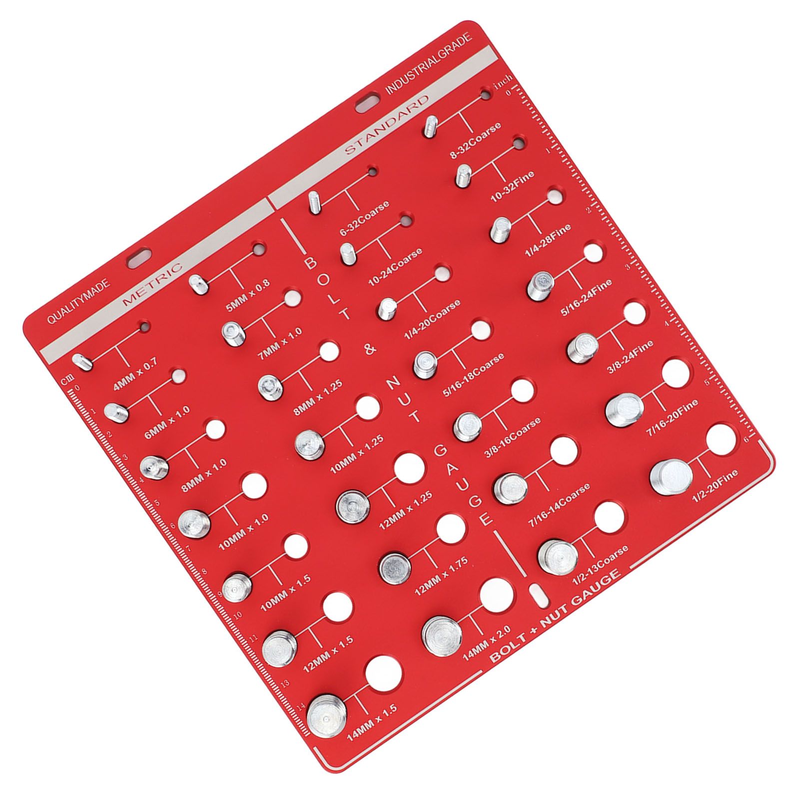 28 Hole Bolt Nut Identifier Gauge Metric Aluminum Alloy Nut Bolt Thread view 9