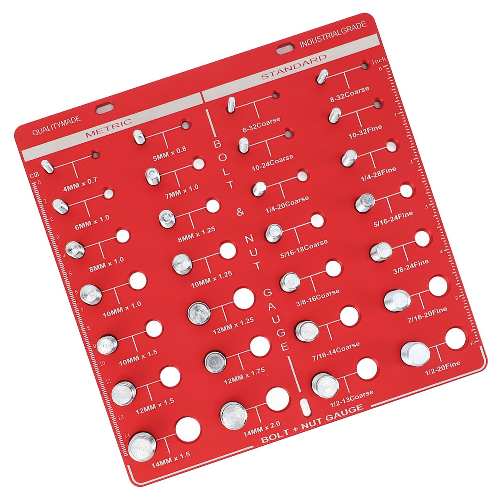 28 Hole Bolt Nut Identifier Gauge Metric Aluminum Alloy Nut Bolt Thread view 10