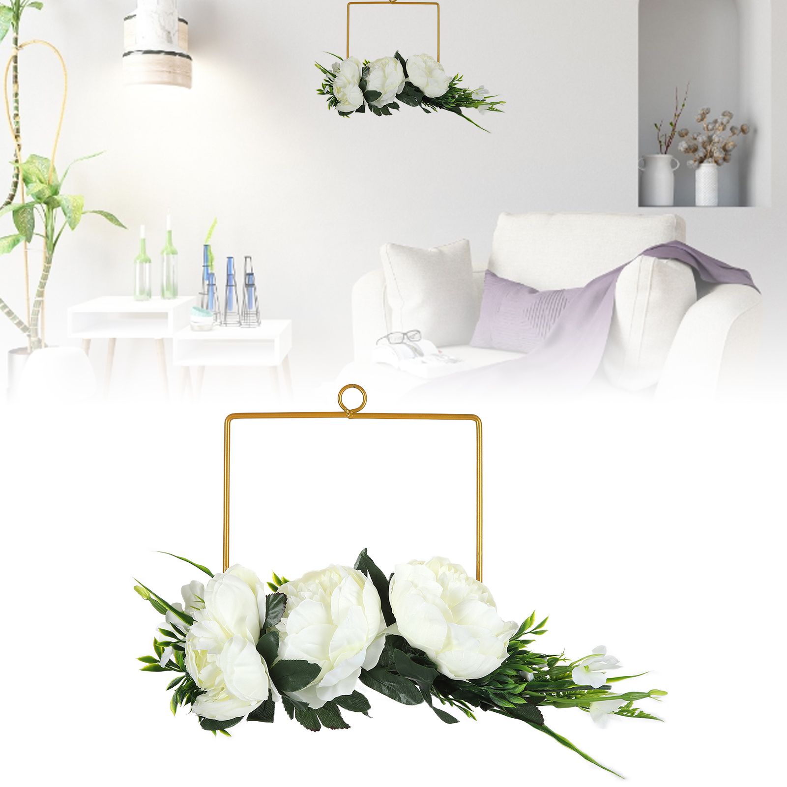Artificial Metal Wreaths Wedding Wreaths Fake Flowers Decoration for Wedding view 12