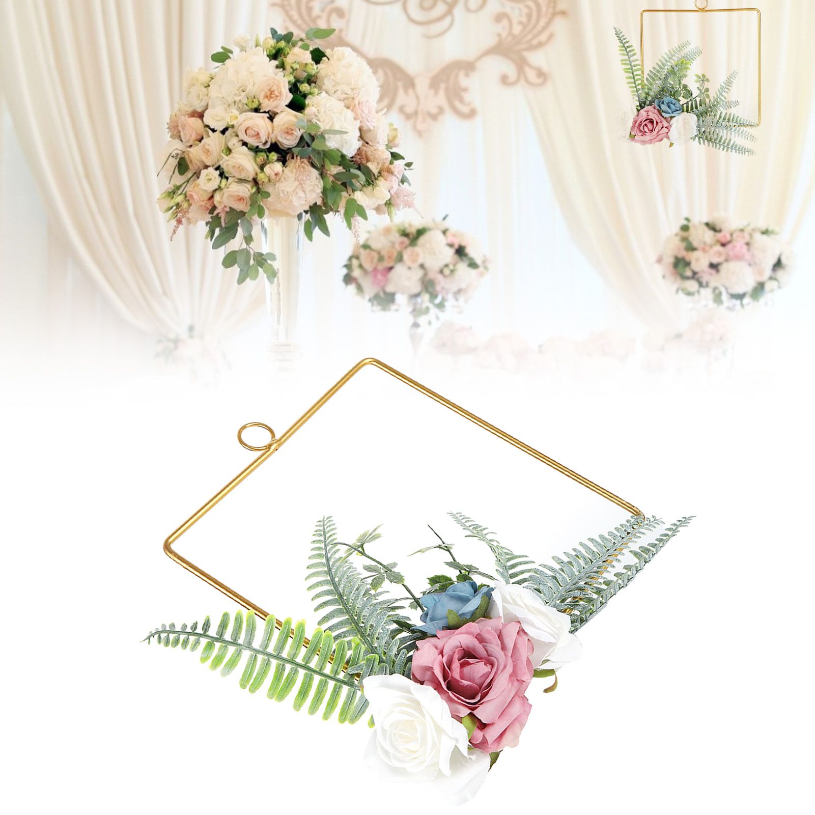 Artificial Flower Wreath Bridesmaid HandHeld Garland Wall Interior Ceiling view 11