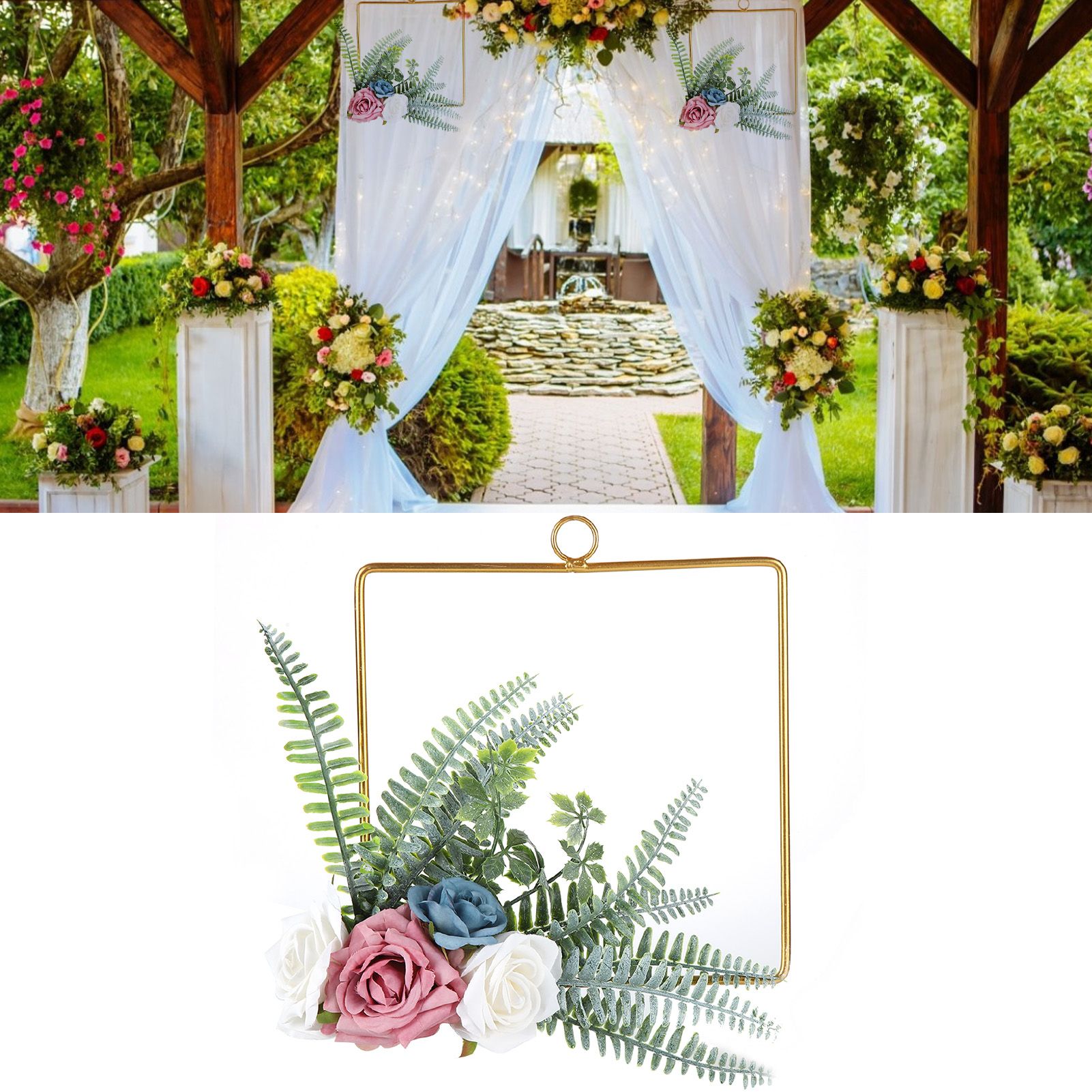 Artificial Flower Wreath Bridesmaid HandHeld Garland Wall Interior Ceiling view 12