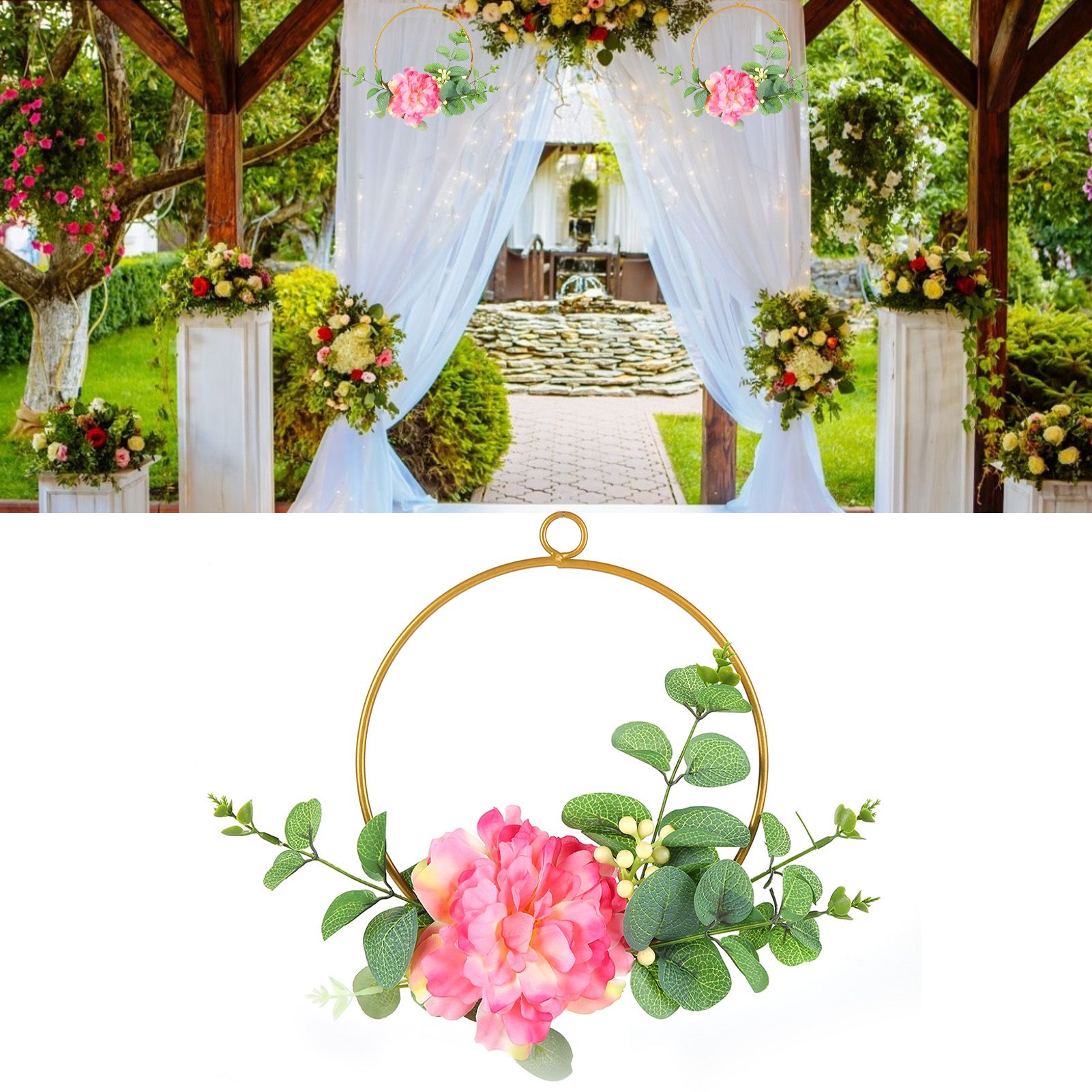 Artificial Flower Wreath Bridesmaid HandHeld Garland Wall Interior Ceiling view 11