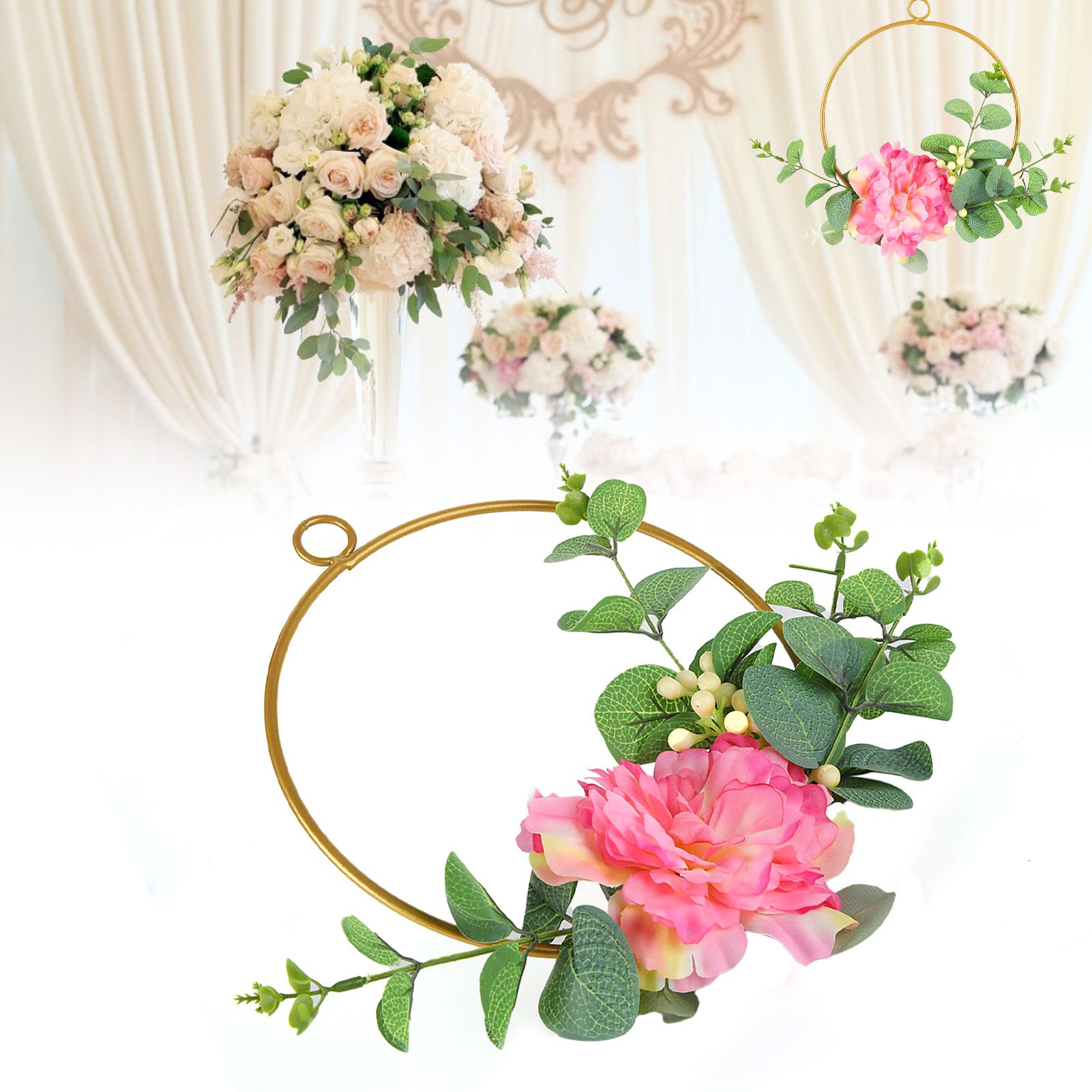 Artificial Flower Wreath Bridesmaid HandHeld Garland Wall Interior Ceiling view 12