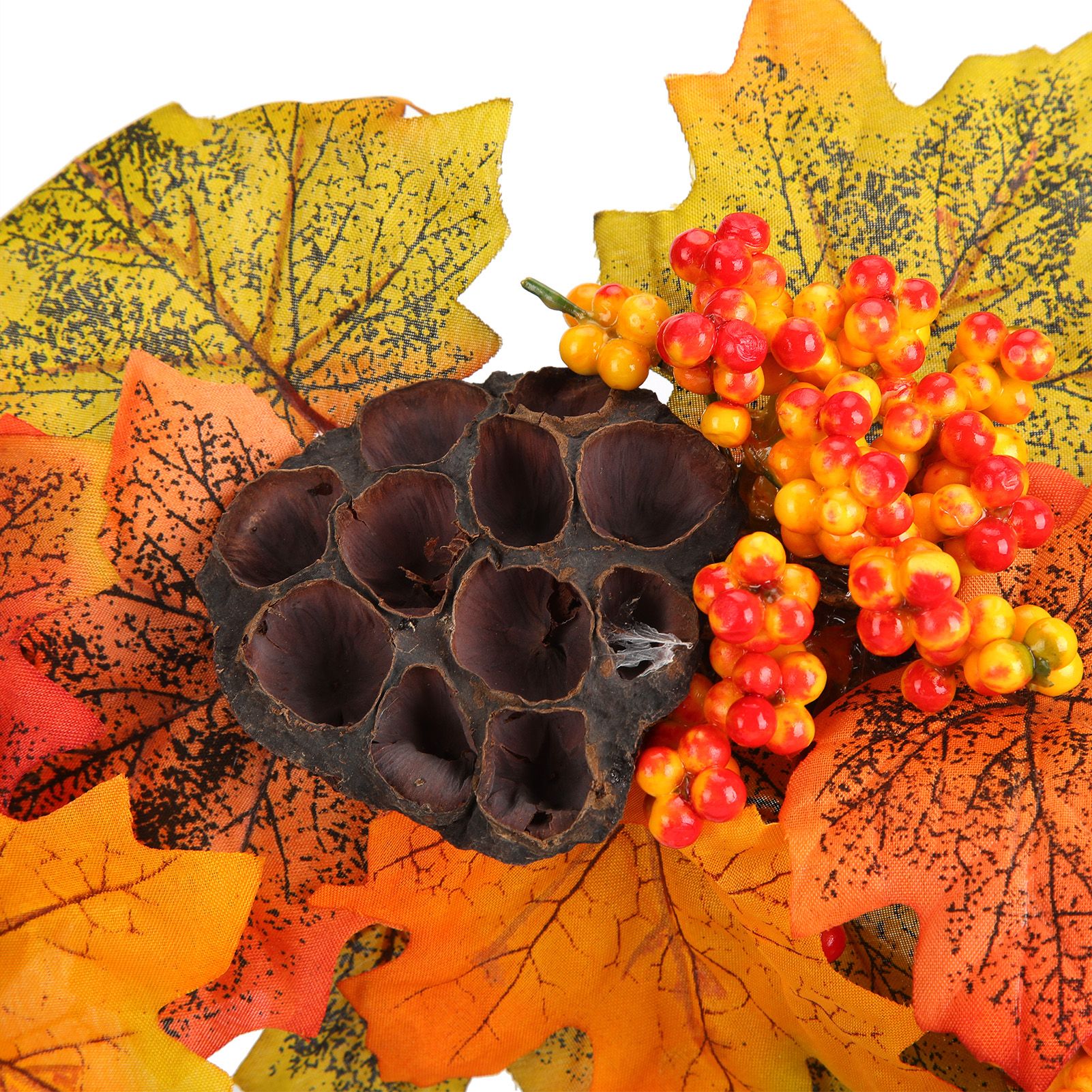 Artificial Fall Wreath Door Hanging Maple Leaf Wreath Garland Home Festival view 13