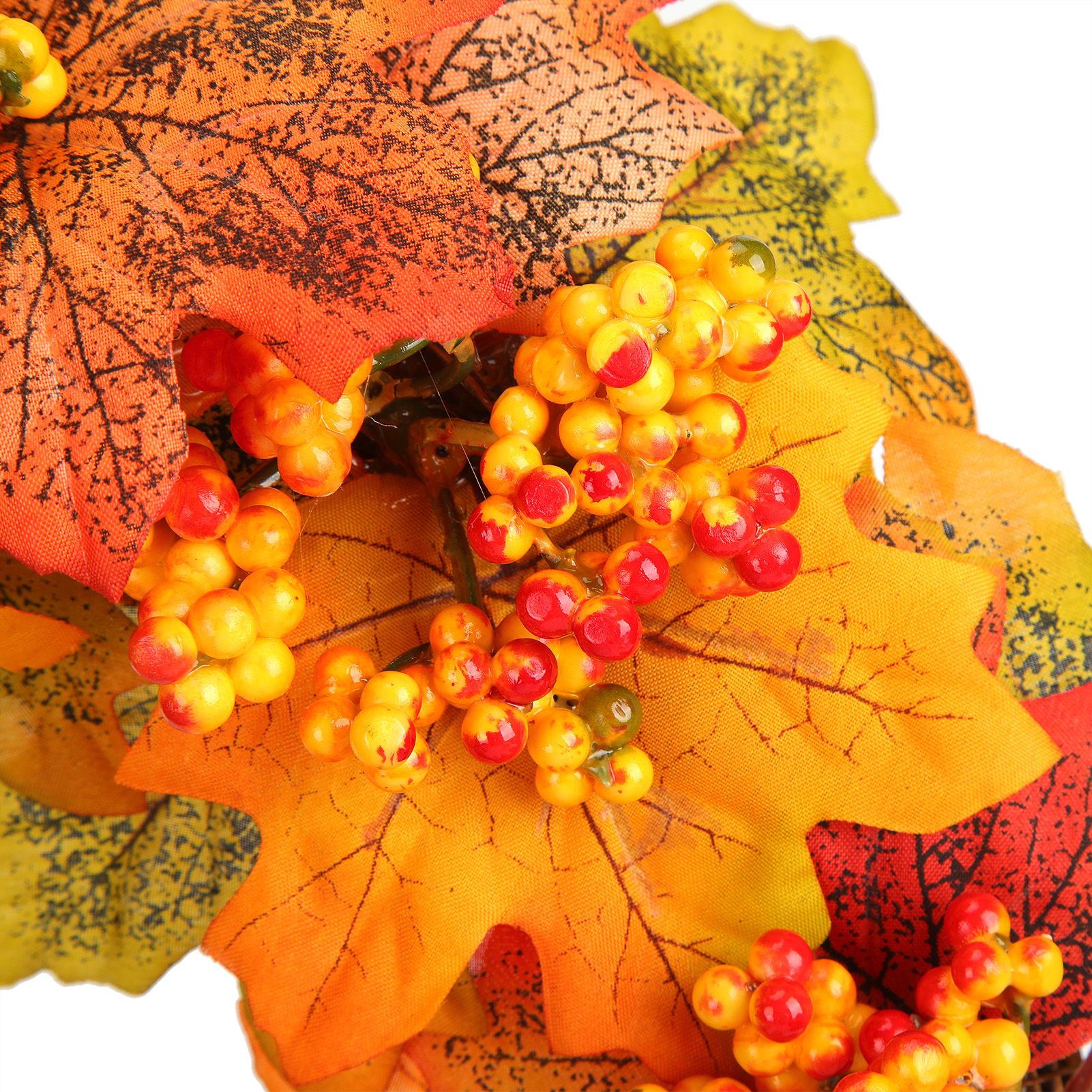 Artificial Fall Wreath Door Hanging Maple Leaf Wreath Garland Home Festival view 14